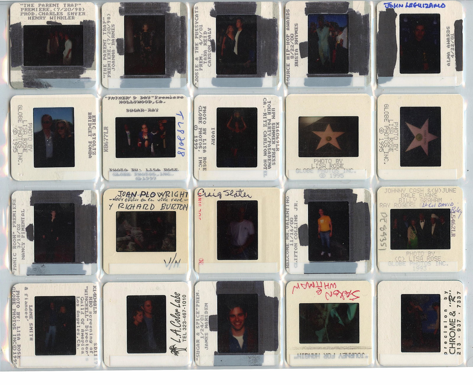 Set with Positive Photo Slides Transparency Celebrities (1 of 1)