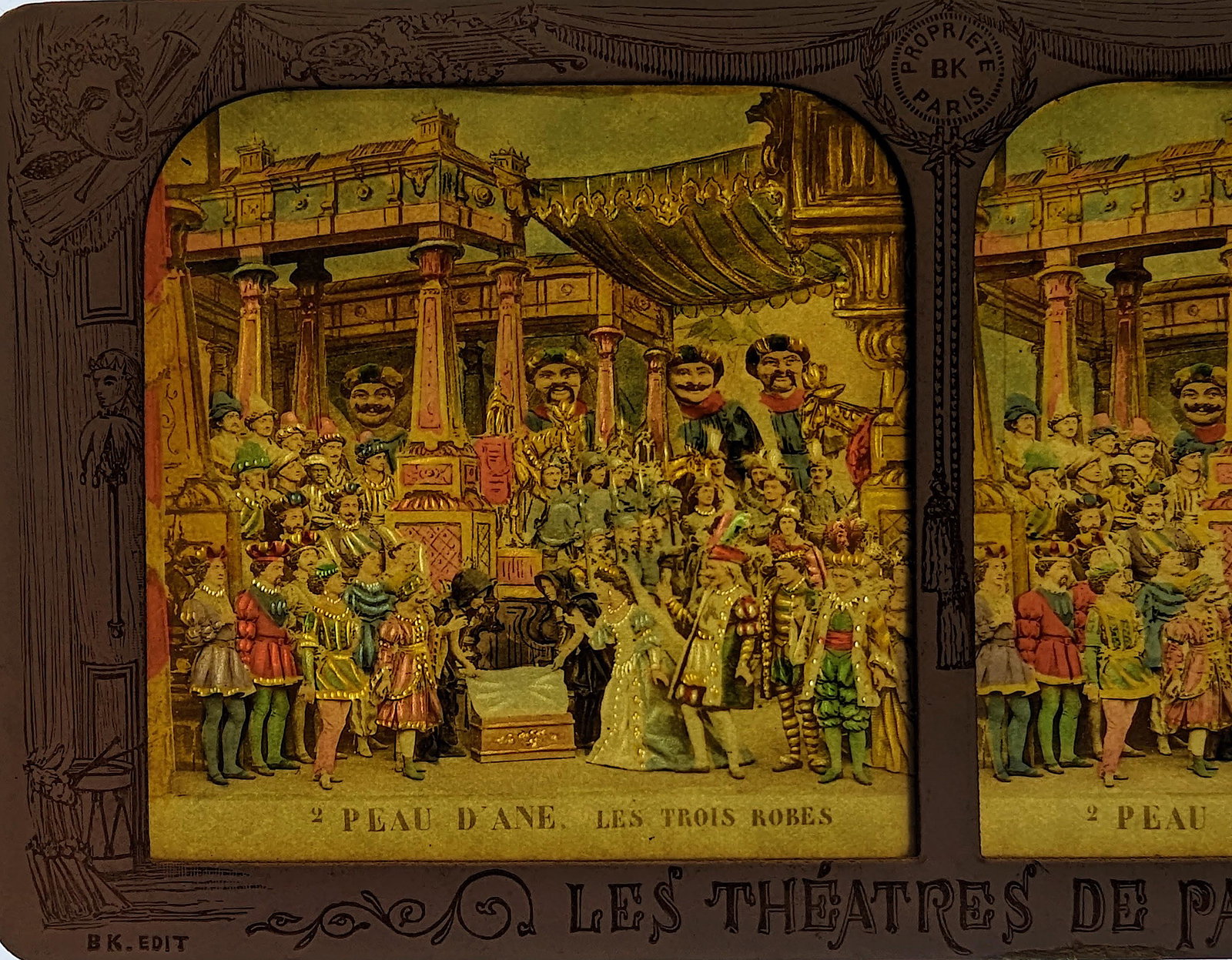 Antique French 1860s Hold To Light Tissue Stereoview: FRENCH TISSUE PARIS THEATRE SCENE FROM 1860s, EXTREMELY RARE STEREOVIEW IN THIS CONDITION!! This stereoviews is original from the epoch, 1860s . Provenance, from a collector in London, UK. These stere