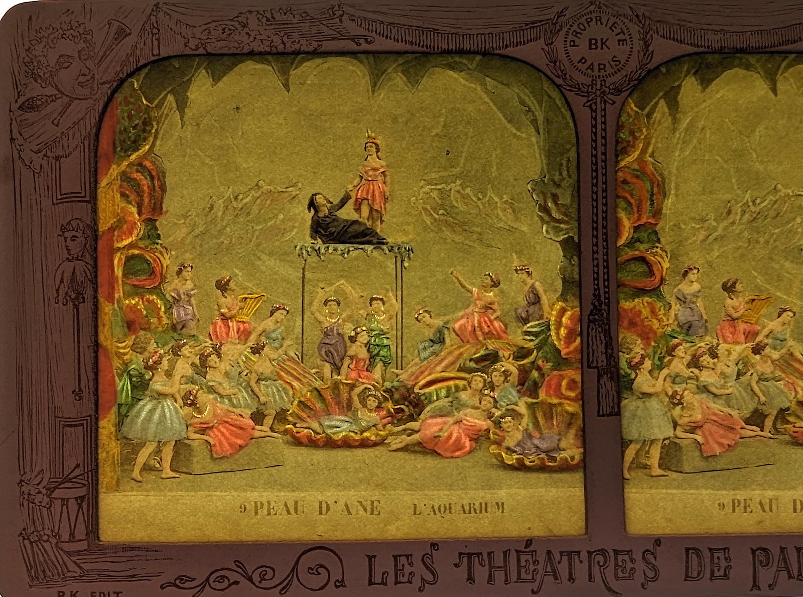 Antique French 1860s Hold To Light Tissue Stereoview: FRENCH TISSUE PARIS THEATRE SCENE FROM 1860s, EXTREMELY RARE STEREOVIEW IN THIS CONDITION!! This stereoviews is original from the epoch, 1860s . Provenance, from a collector in London, UK. These stere
