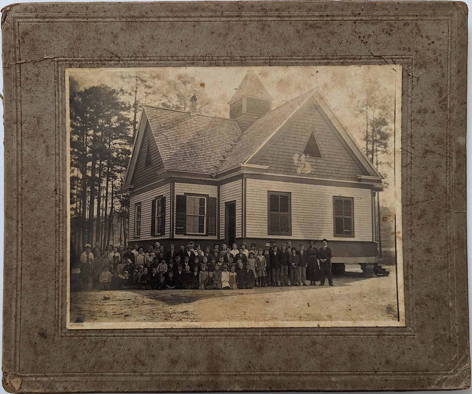 Antique Cabinet Photo Group School Alabama 19th. C.: The provenance of this item is from a WWII veteran collector in Georgia.The dimensions are Approx. 10" x 12" (card) and 7" x 9" (photo). This lot is located in Boca Raton, Fl and its shipment will be 