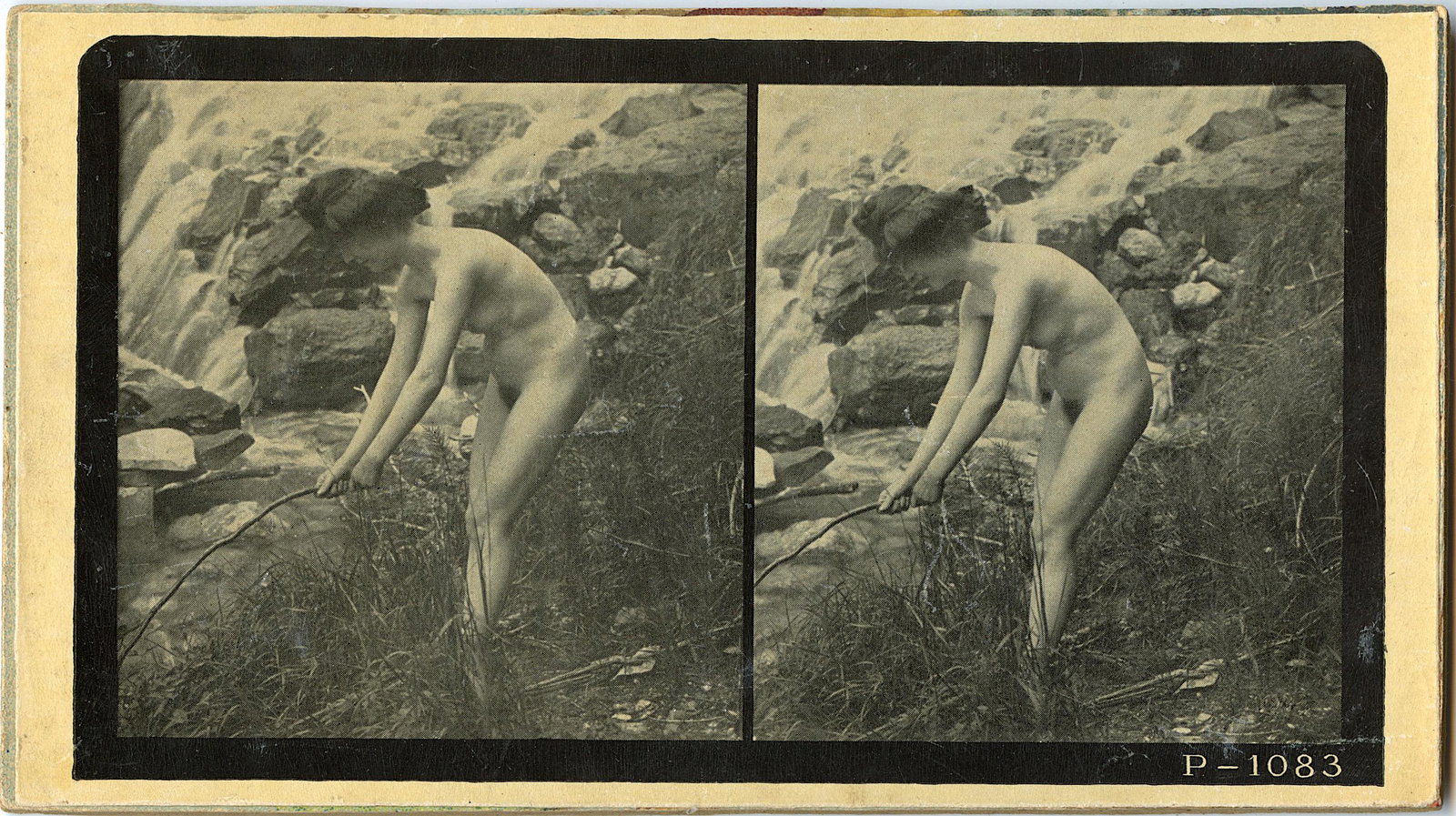 Antique Quality Litho Rare French Stereoview Nude Female: This stereoview is original from the epoch. Antique print on paper, on hard card. Provenance from a collector in France. The dimensions are Approx. 4.25" x 7" ABOUT SHIPPING: This lot is located in Bo