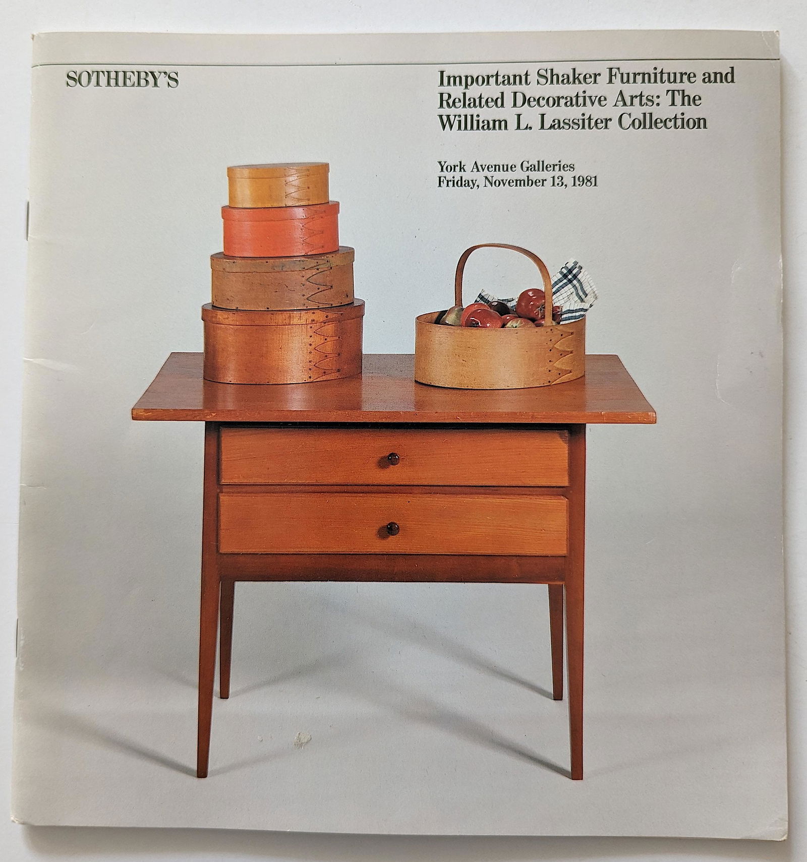 Vintage Rare Sotheby's Catalog Important Shaker Furniture, 1981 (1 of 3)