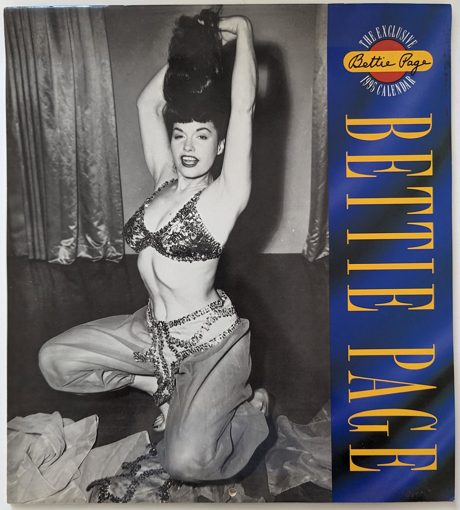 Vintage Rare Pin Up BETTIE PAGE 1995 Calendar: The provenance of this item is from a collector in RI. His collection includes many items from the archives/estate of famous Pin Up American model and photographer Linnea Eleanor "Bunny" Yeager (1929 