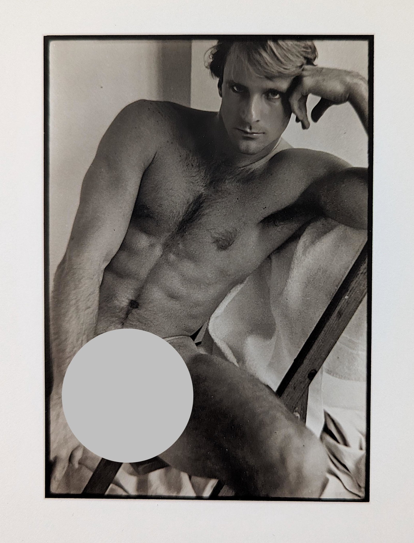 Vintage Rare Male Nude Photo Lithograph: The paper Dimensions Are Approx. 14" x 11". The provenance of this item is from a collector in RI. His collection includes many items from the archives/estate of famous Pin Up American model and photo