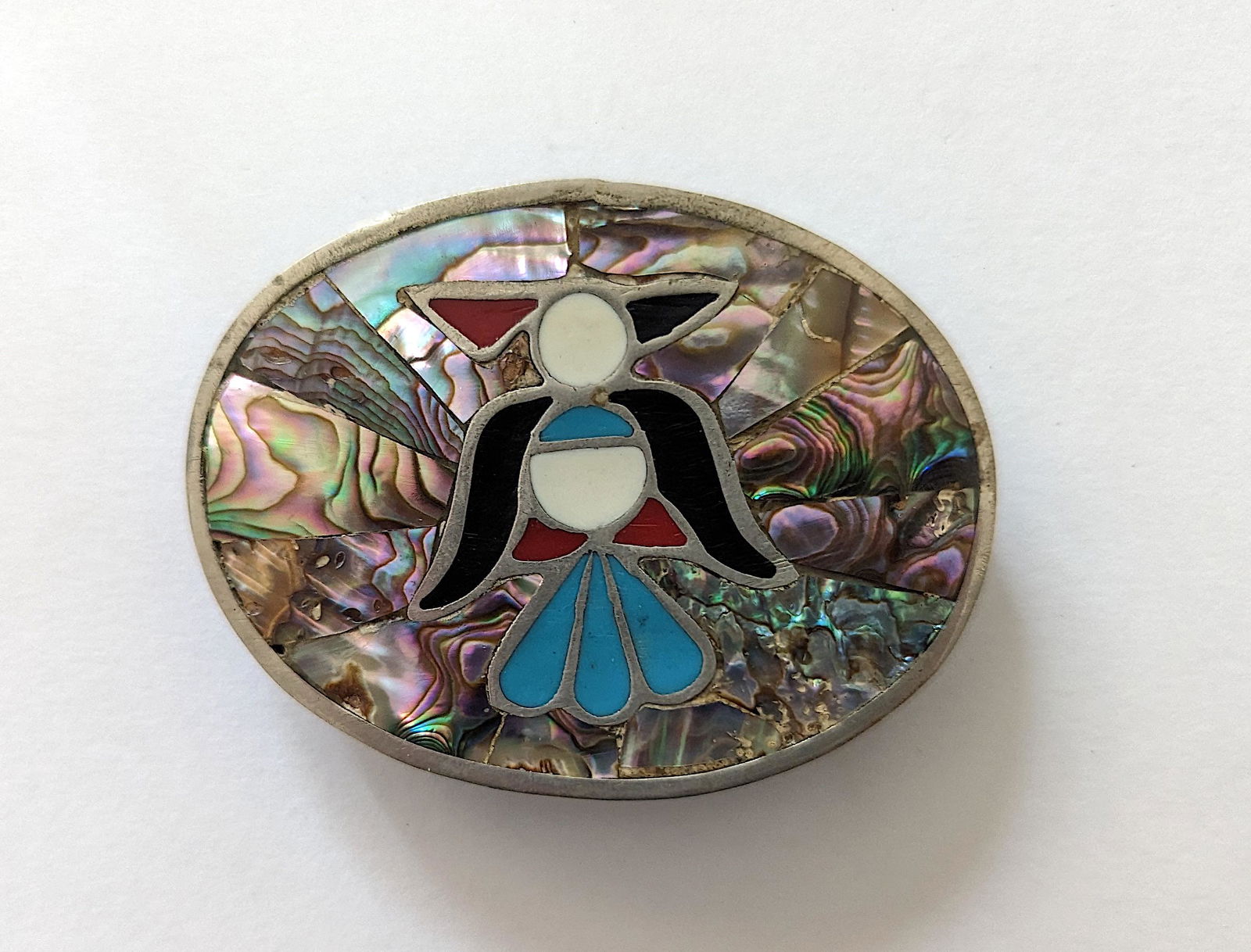 Antique / Vintage Belt Buckle Alpaca Sterling 1.3 oz (1 of 3)