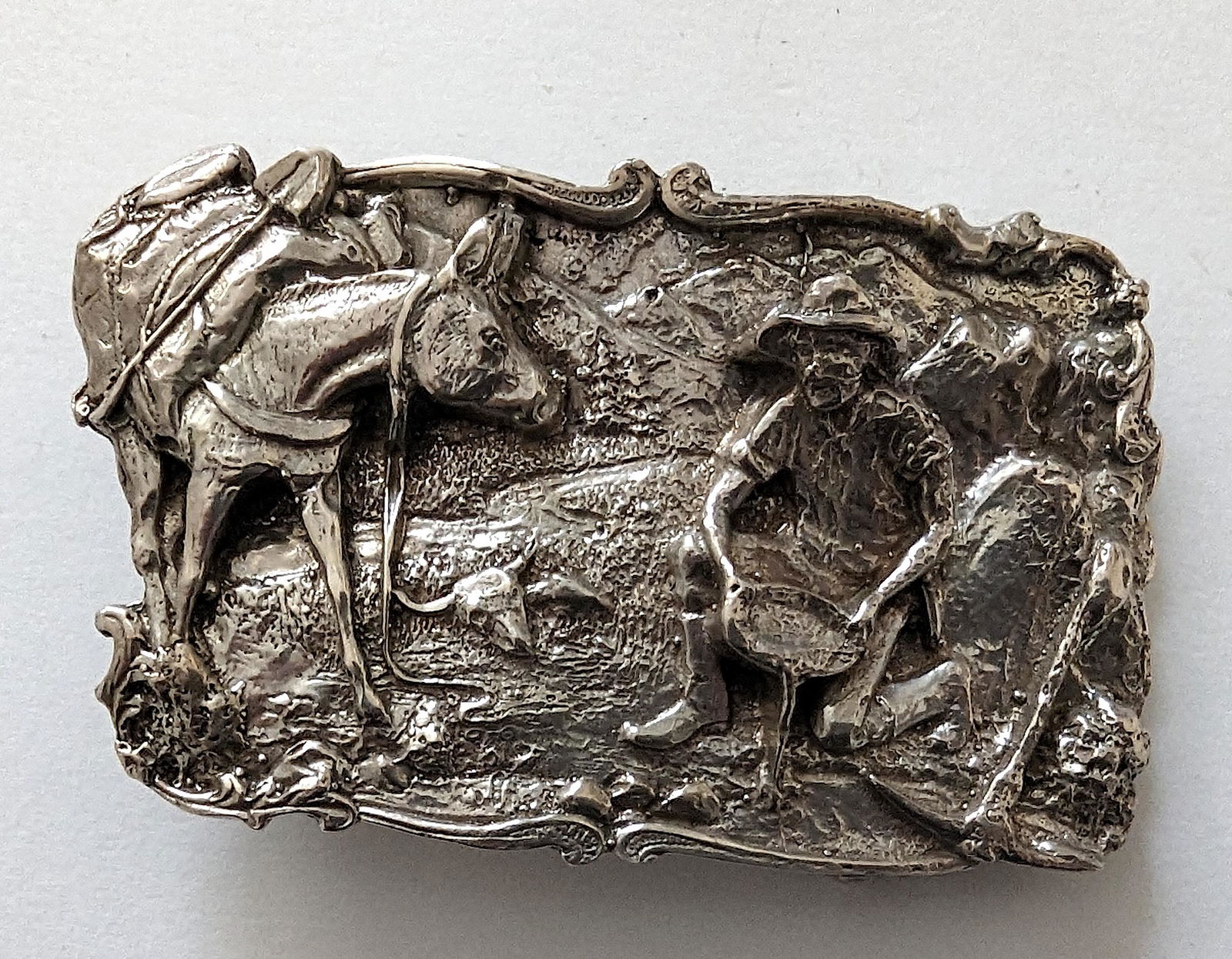 Antique / Vintage Belt Buckle Sterling 3.8 oz (1 of 2)
