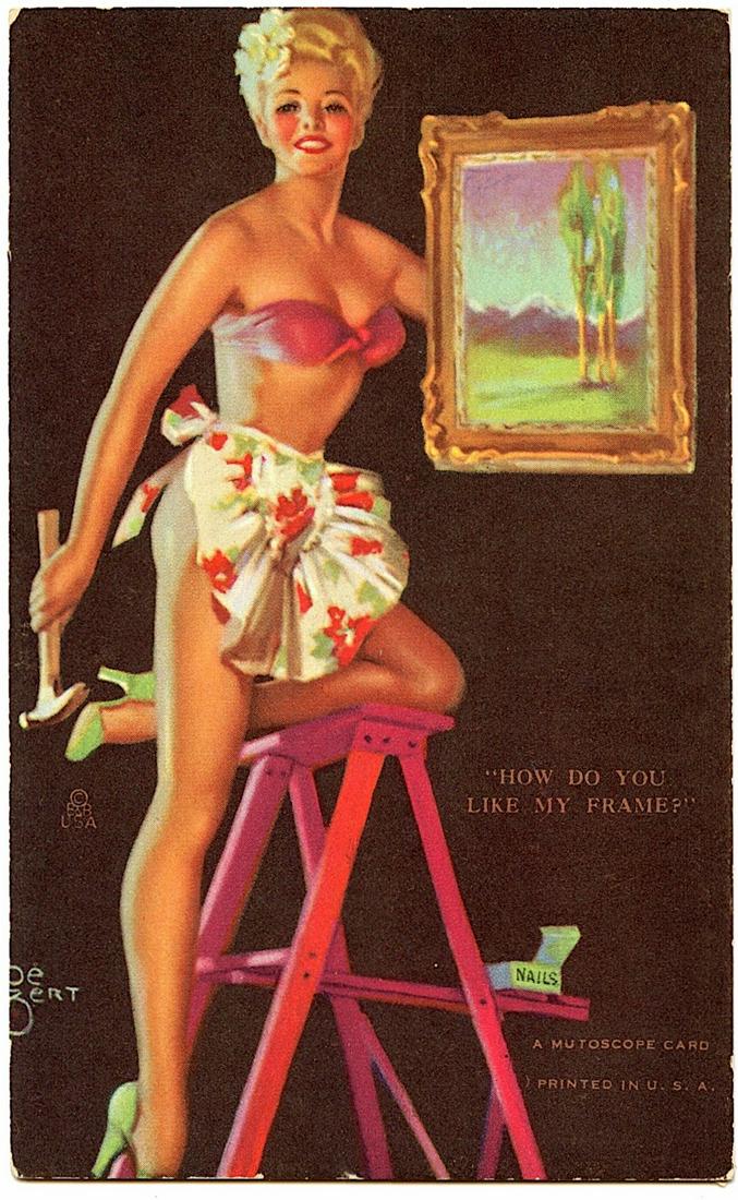 Original A MUTOSCOPE CARD Pin UP Girl 1940'S - 1950s (1 of 1)