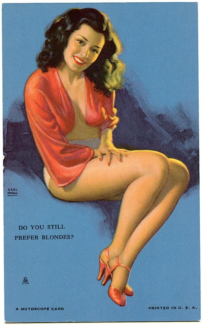 Original A MUTOSCOPE CARD Pin UP Girl 1940'S - 1950s (1 of 1)