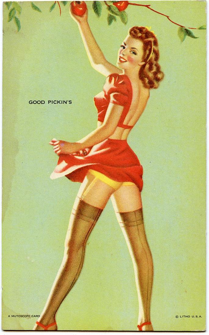 Original A MUTOSCOPE CARD Pin UP Girl 1940'S - 1950s: This lot is coming from the estate of a Professional American photographer and collector in LA, CA. The dimensions of a Mutoscope card are Approx. 5.3" x 3.3". This lot is located in Boca Raton, Fl an