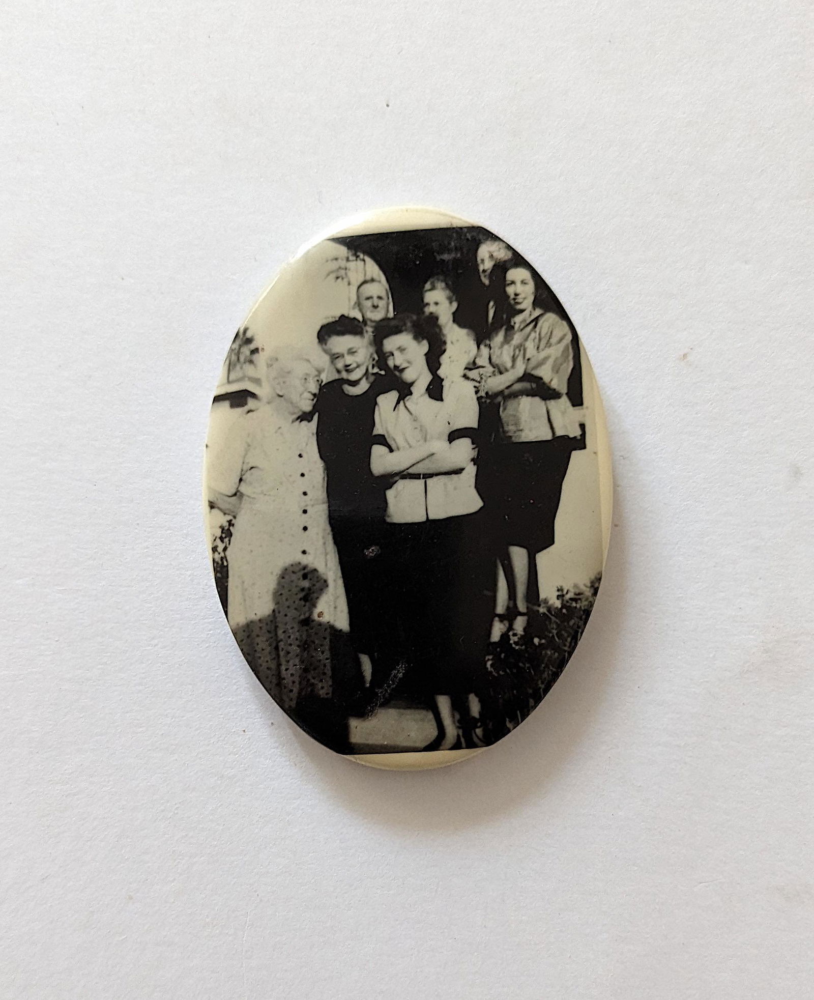 Antique Portrait Celluloid Pocket Mirror (1 of 2)