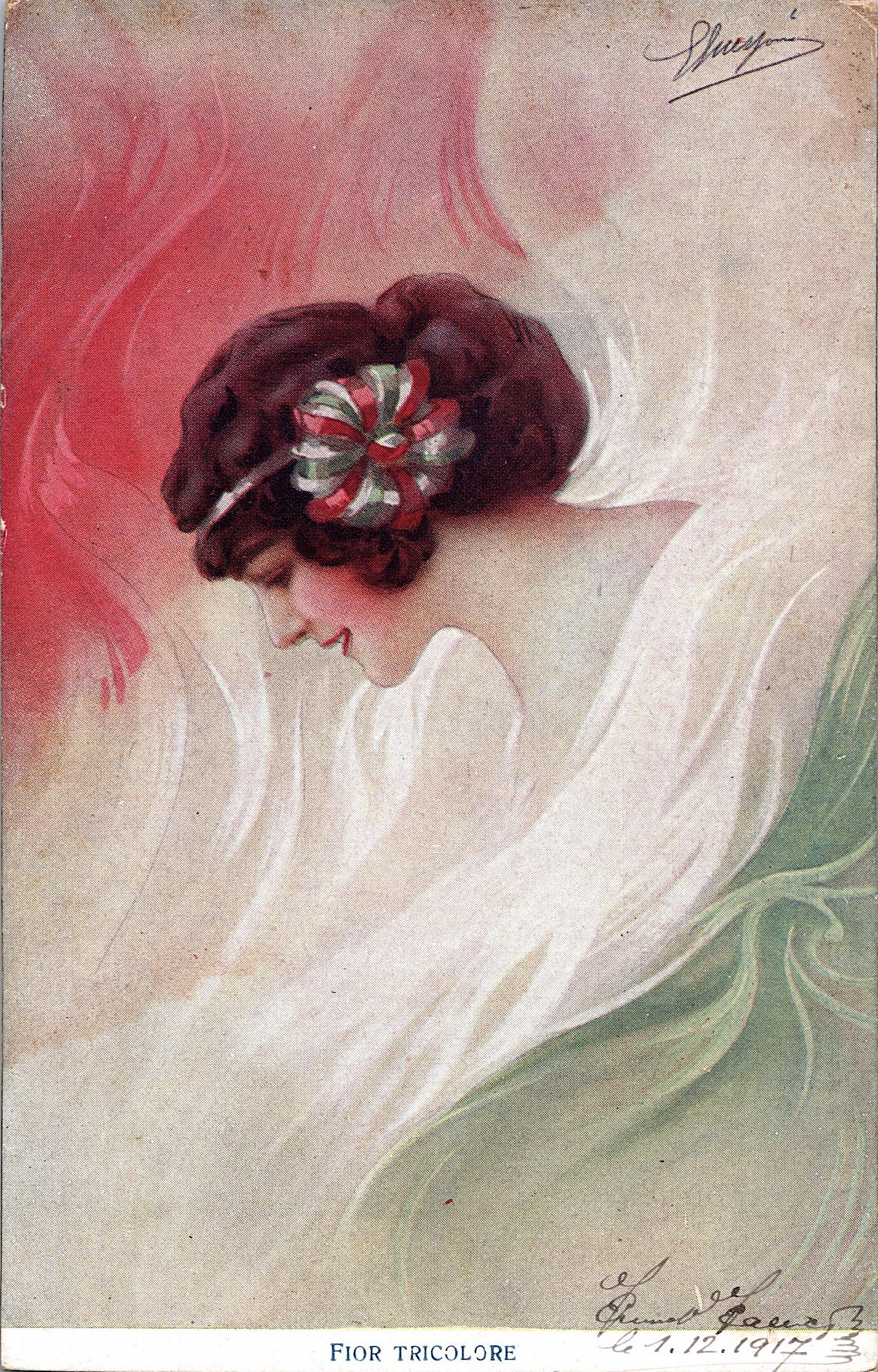 Antique Rare Postcard Italian Nouveau: The dimensions of an antique/vintage postcard are Approx. 5.5"x 3.5" (small variances can occur). ABOUT SHIPPING: This lot is located in Boca Raton, Fl and its shipment will be made directly by Arteli