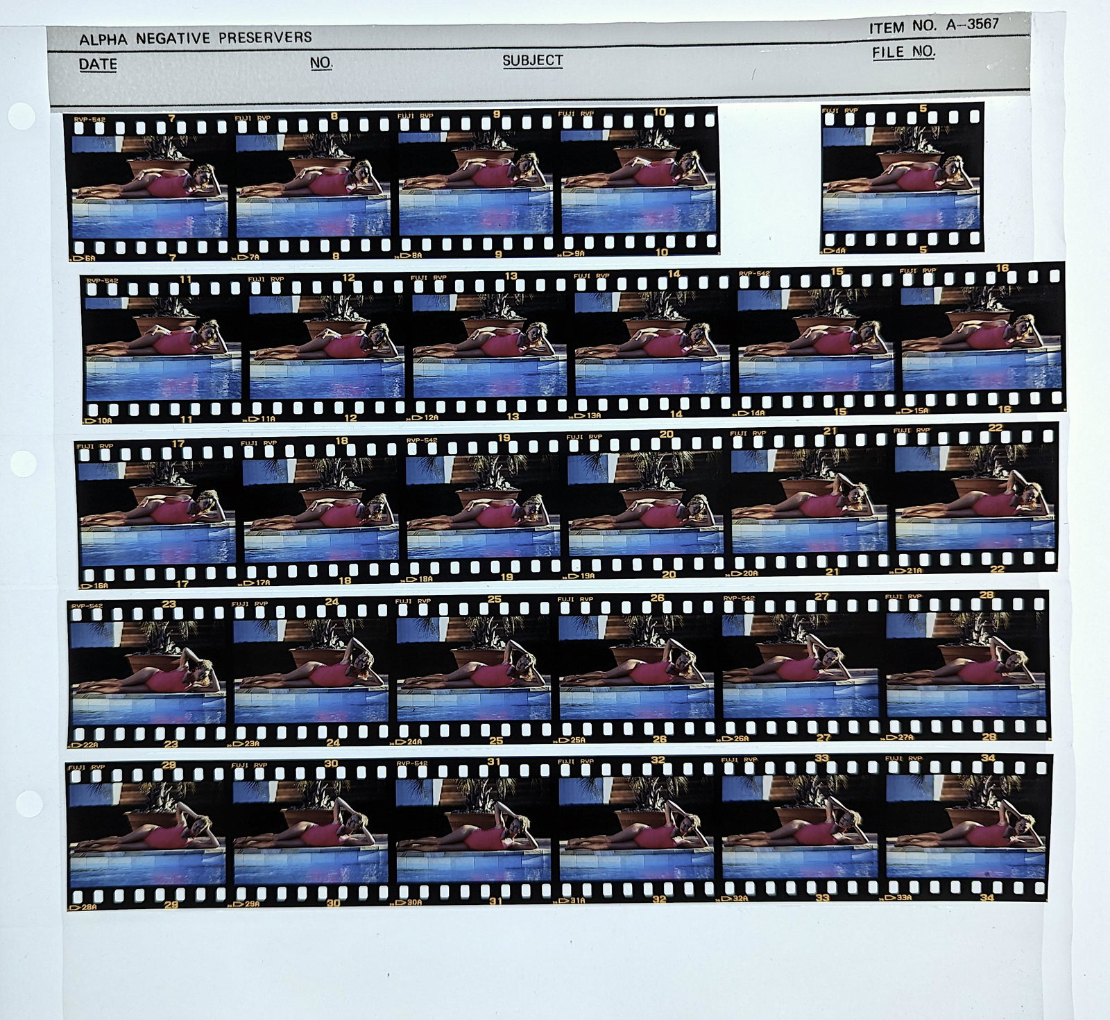 Original Set 35mm Positives Pin Up Model Fashion: This collection is coming from a Professional American photographer and collector during the last 30 years in LA, CA. His collection includes many original positives and negatives from professional ph