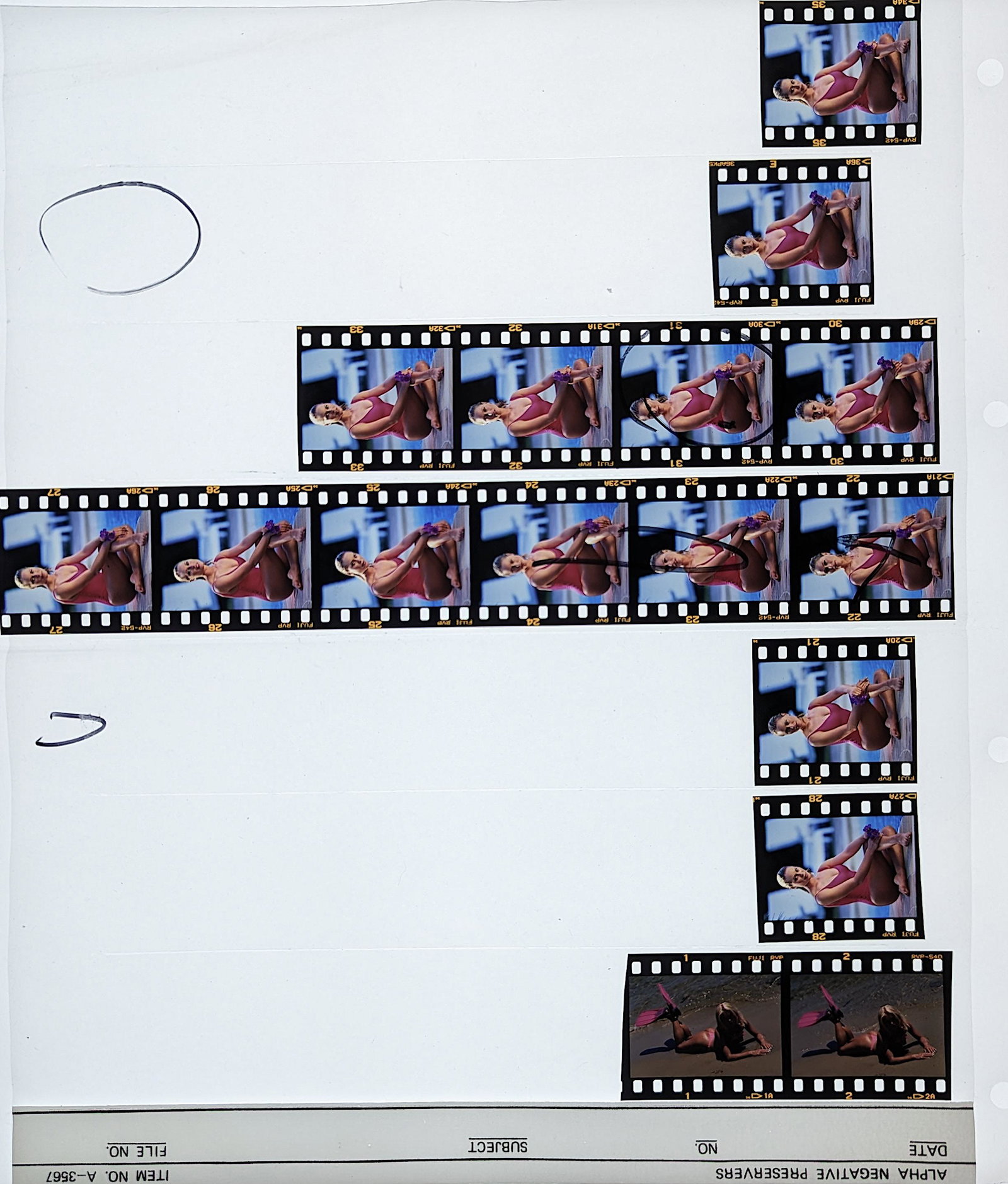 Original Set 35mm Positives Pin Up Model Fashion: This collection is coming from a Professional American photographer and collector during the last 30 years in LA, CA. His collection includes many original positives and negatives from professional ph