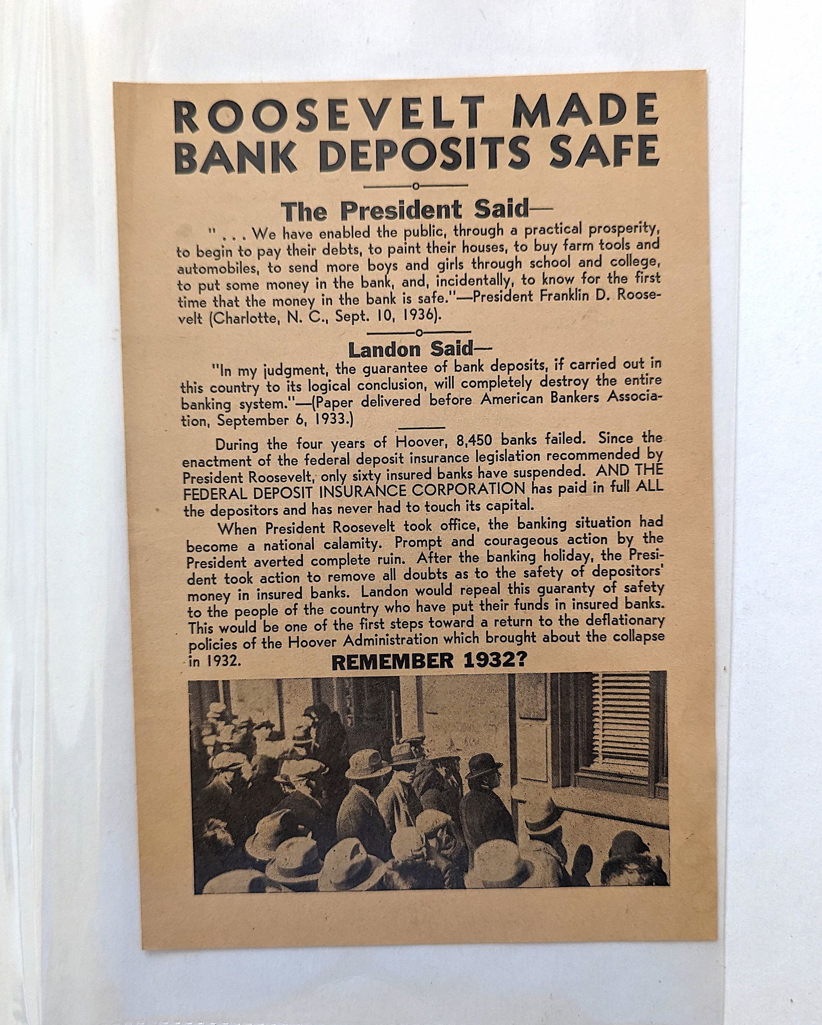 Vintage Original US Ephemera ROOSEVELT Era (1 of 2)