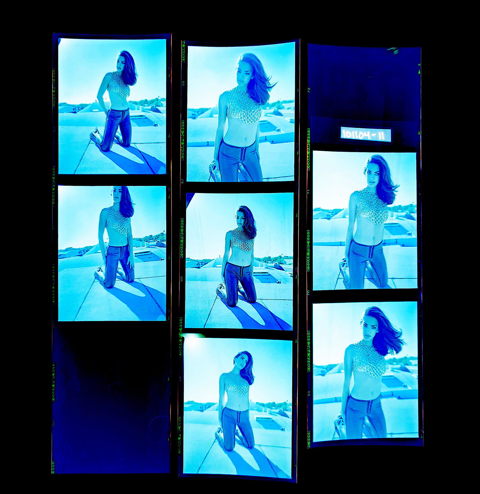 Set Pin Up Negatives Professional Photographer / Model: The films offered in this sale include photographies by Jim Malucci, Nino Munoz and Nouveau between others. The dimensions of each negative is Approx. 3" x 2.5".The provenance of this lot is from the 