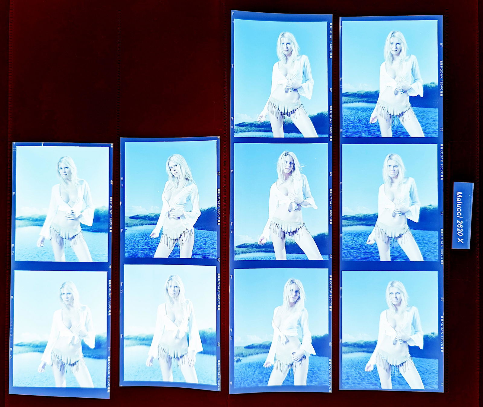 Set Pin Up Negatives Professional Photographer / Model: The films offered in this sale include photographies by Jim Malucci, Nino Munoz and Nouveau between others. The dimensions of each negative is Approx. 3" x 2.5".The provenance of this lot is from the