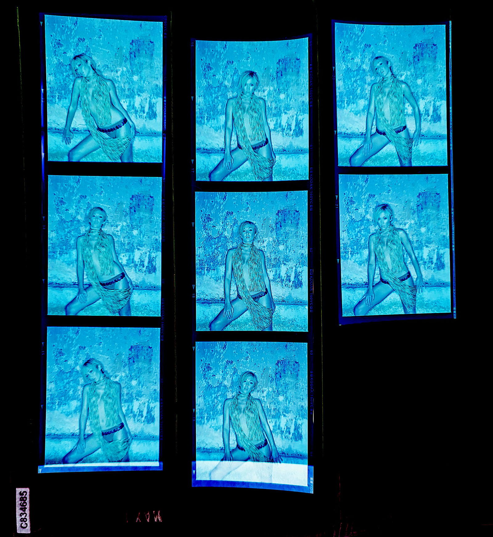 Set Pin Up Negatives Professional Photographer / Model: The films offered in this sale include photographies by Jim Malucci, Nino Munoz and Nouveau between others. The dimensions of each negative is Approx. 3" x 2.5".The provenance of this lot is from the