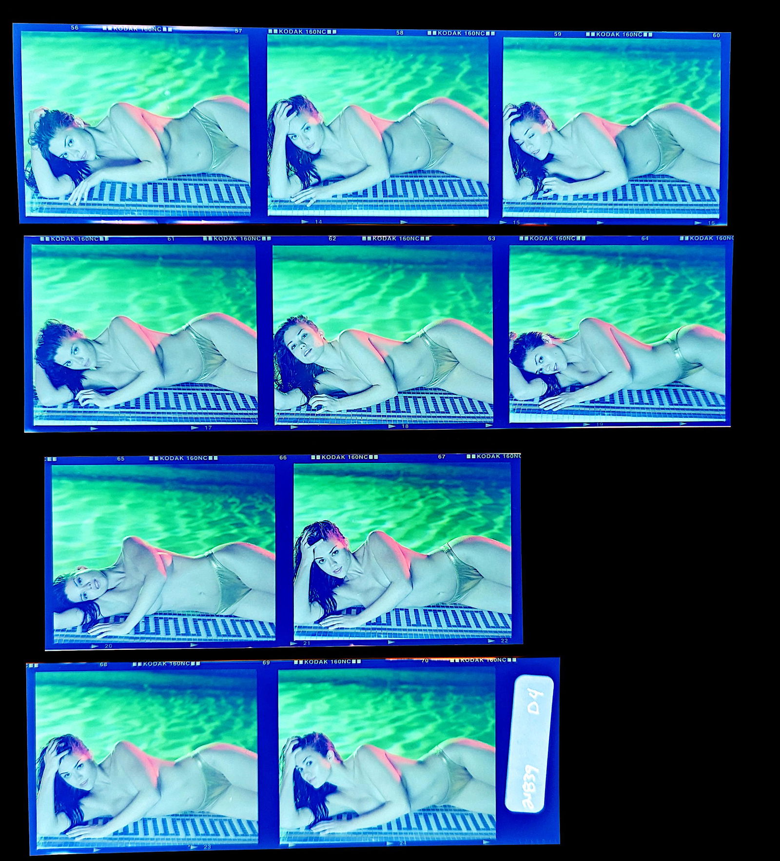 Set Pin Up Negatives Professional Photographer / Model: The films offered in this sale include photographies by Jim Malucci, Nino Munoz and Nouveau between others. The dimensions of each negative is Approx. 3" x 2.5".The provenance of this lot is from the