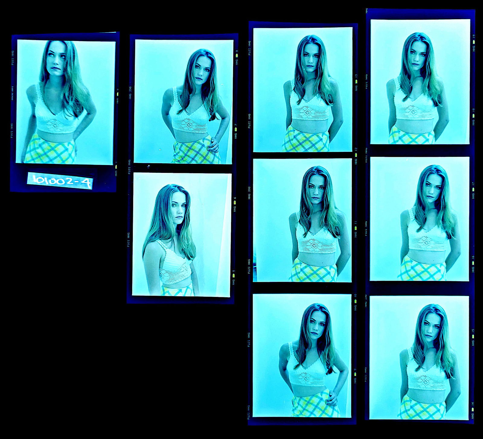 Set Pin Up Negatives Professional Photographer / Model: The films offered in this sale include photographies by Jim Malucci, Nino Munoz and Nouveau between others. The dimensions of each negative is Approx. 3" x 2.5".The provenance of this lot is from the