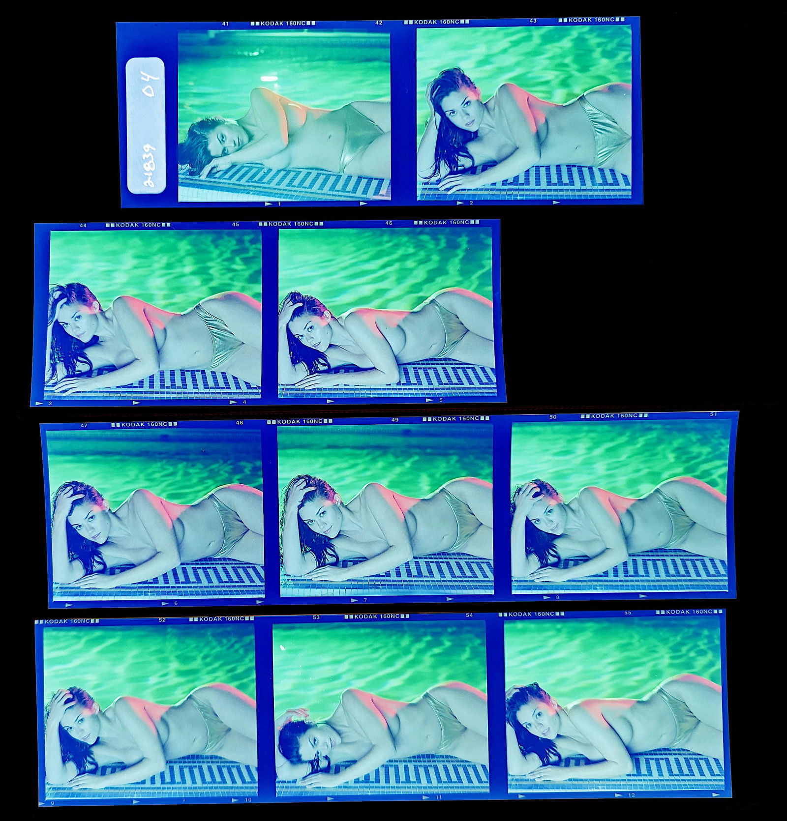 Set Pin Up Negatives Professional Photographer / Model: The films offered in this sale include photographies by Jim Malucci, Nino Munoz and Nouveau between others. The dimensions of each negative is Approx. 3" x 2.5".The provenance of this lot is from the