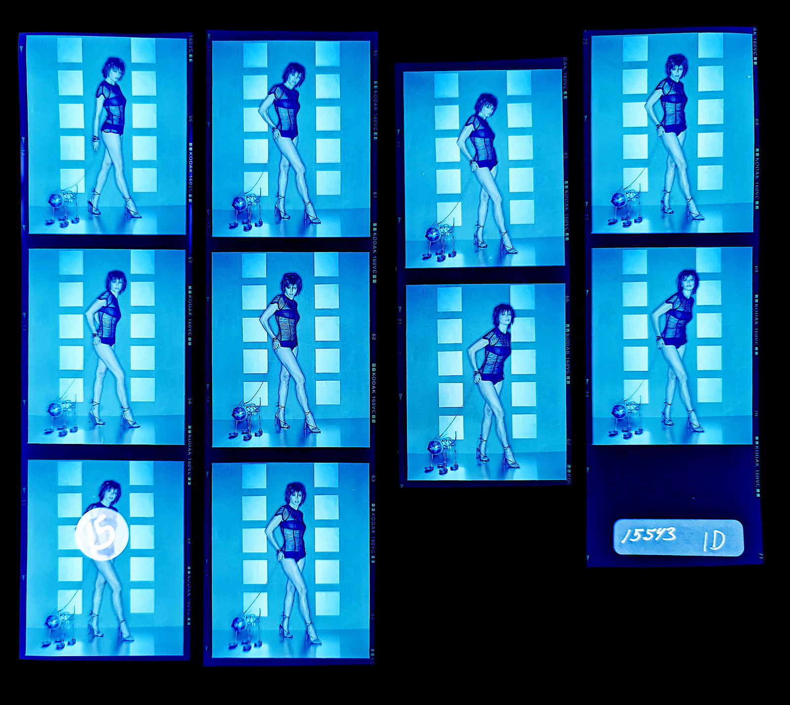 Set Pin Up Negatives Professional Photographer / Model: The films offered in this sale include photographies by Jim Malucci, Nino Munoz and Nouveau between others. The dimensions of each negative is Approx. 3" x 2.5".The provenance of this lot is from the