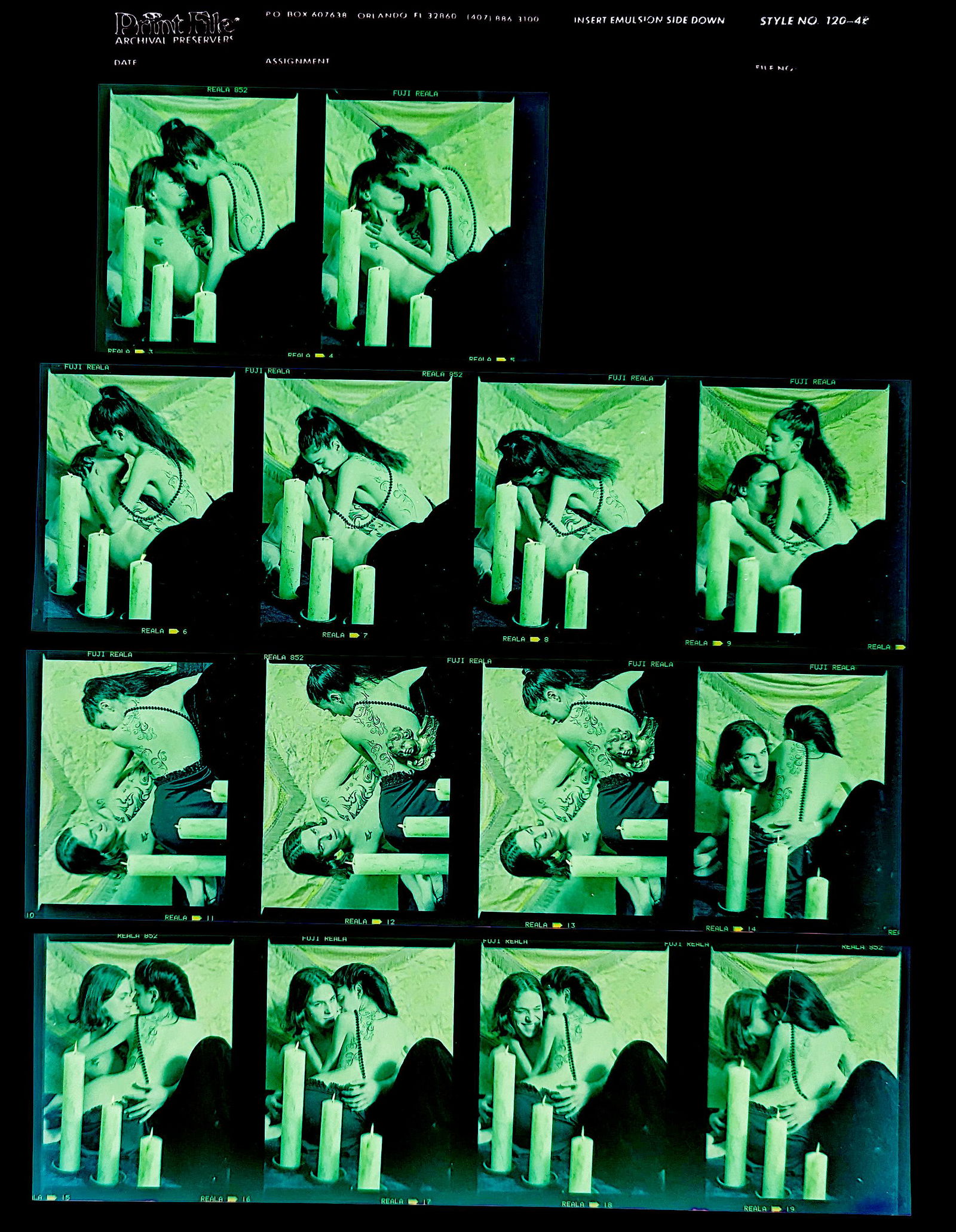 Set Pin Up Negatives Professional Photographer / Model: The films offered in this sale include photographies by Jim Malucci, Nino Munoz and Nouveau between others. The dimensions of each negative is Approx. 3" x 2.5".The provenance of this lot is from the