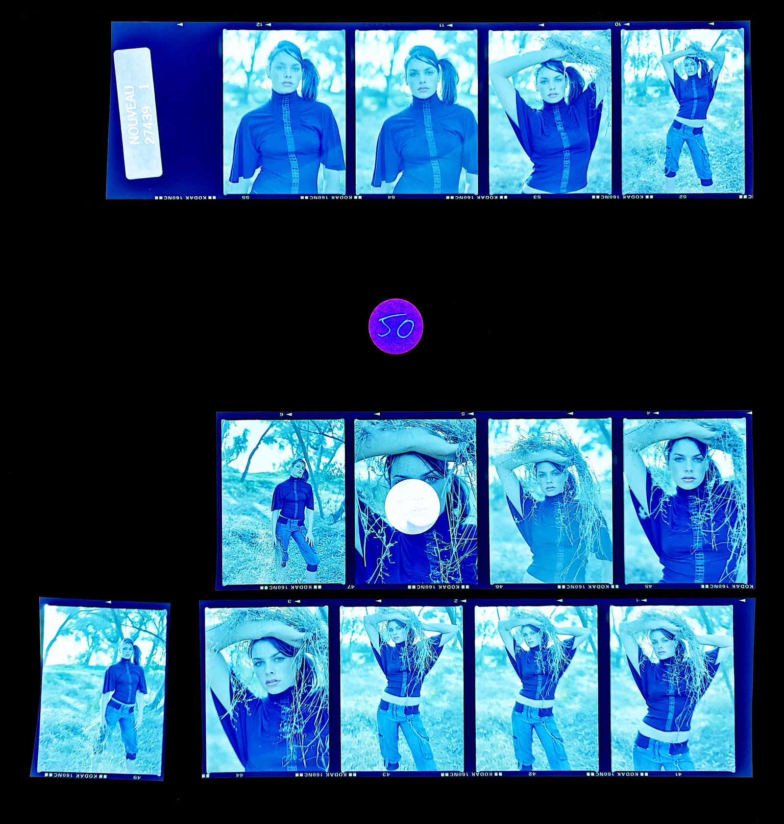 Set Pin Up Negatives Professional Photographer / Model: The films offered in this sale include photographies by Jim Malucci, Nino Munoz and Nouveau between others. The dimensions of each negative is Approx. 3" x 2.5".The provenance of this lot is from the