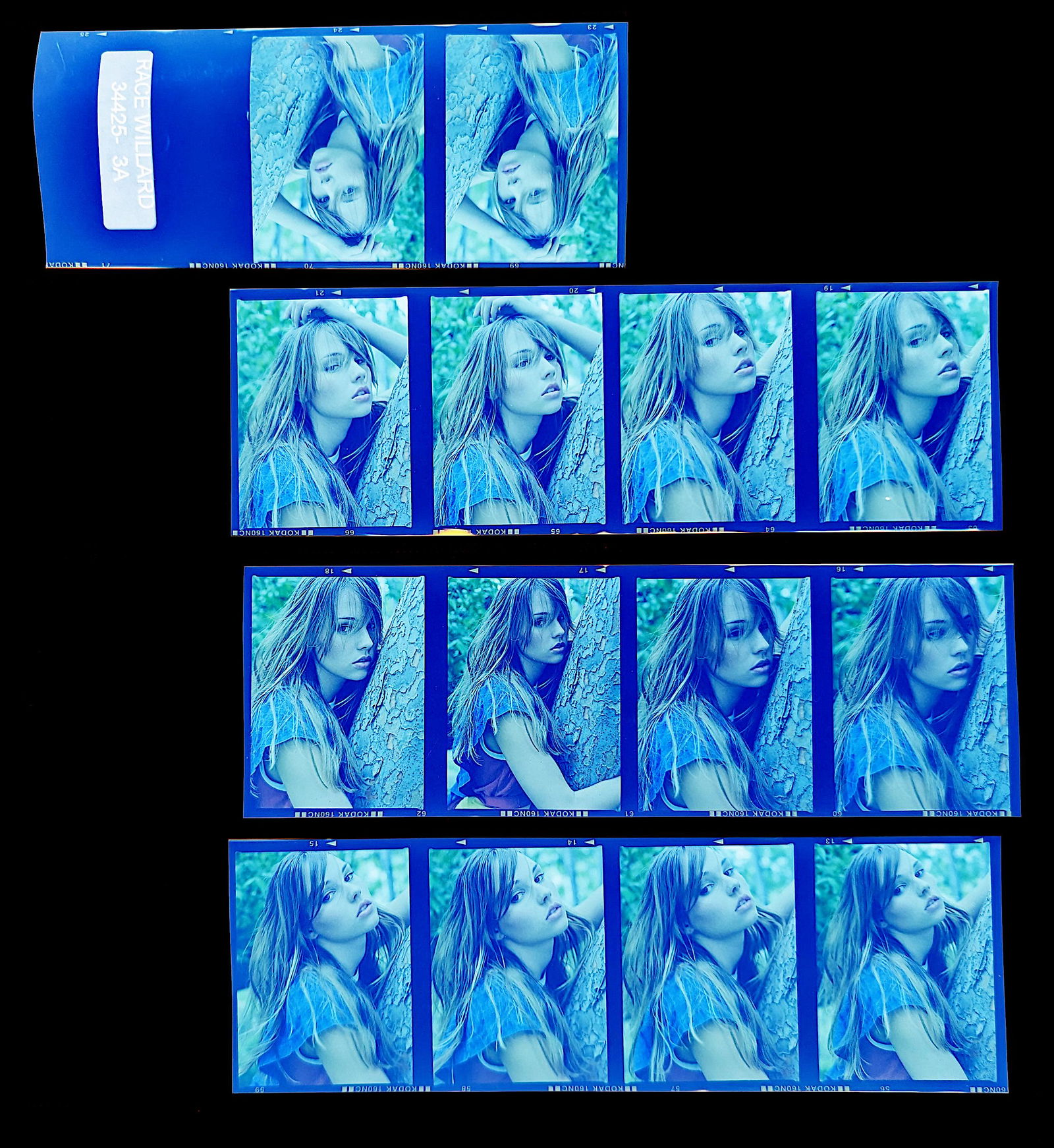 Set Pin Up Negatives Professional Photographer / Model: The films offered in this sale include photographies by Jim Malucci, Nino Munoz and Nouveau between others. The dimensions of each negative is Approx. 3" x 2.5".The provenance of this lot is from the