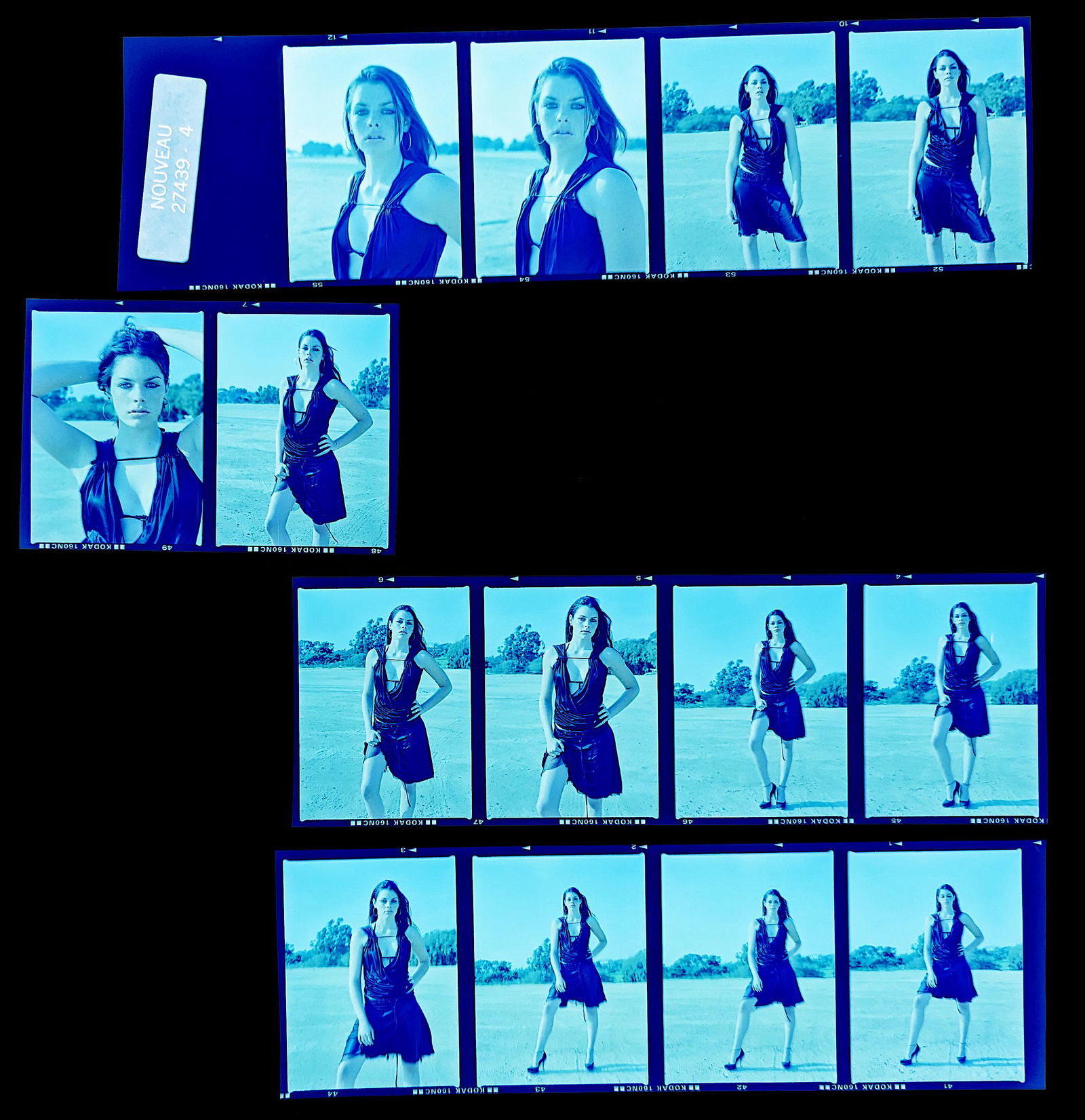 Set Pin Up Negatives Professional Photographer / Model: The films offered in this sale include photographies by Jim Malucci, Nino Munoz and Nouveau between others. The dimensions of each negative is Approx. 3" x 2.5".The provenance of this lot is from the