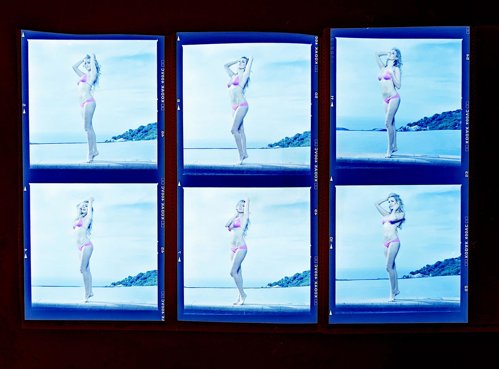 Set Pin Up Negatives Professional Photographer / Model: The films offered in this sale include photographies by Jim Malucci, Nino Munoz and Nouveau between others. The dimensions of each negative is Approx. 3" x 2.5".The provenance of this lot is from the