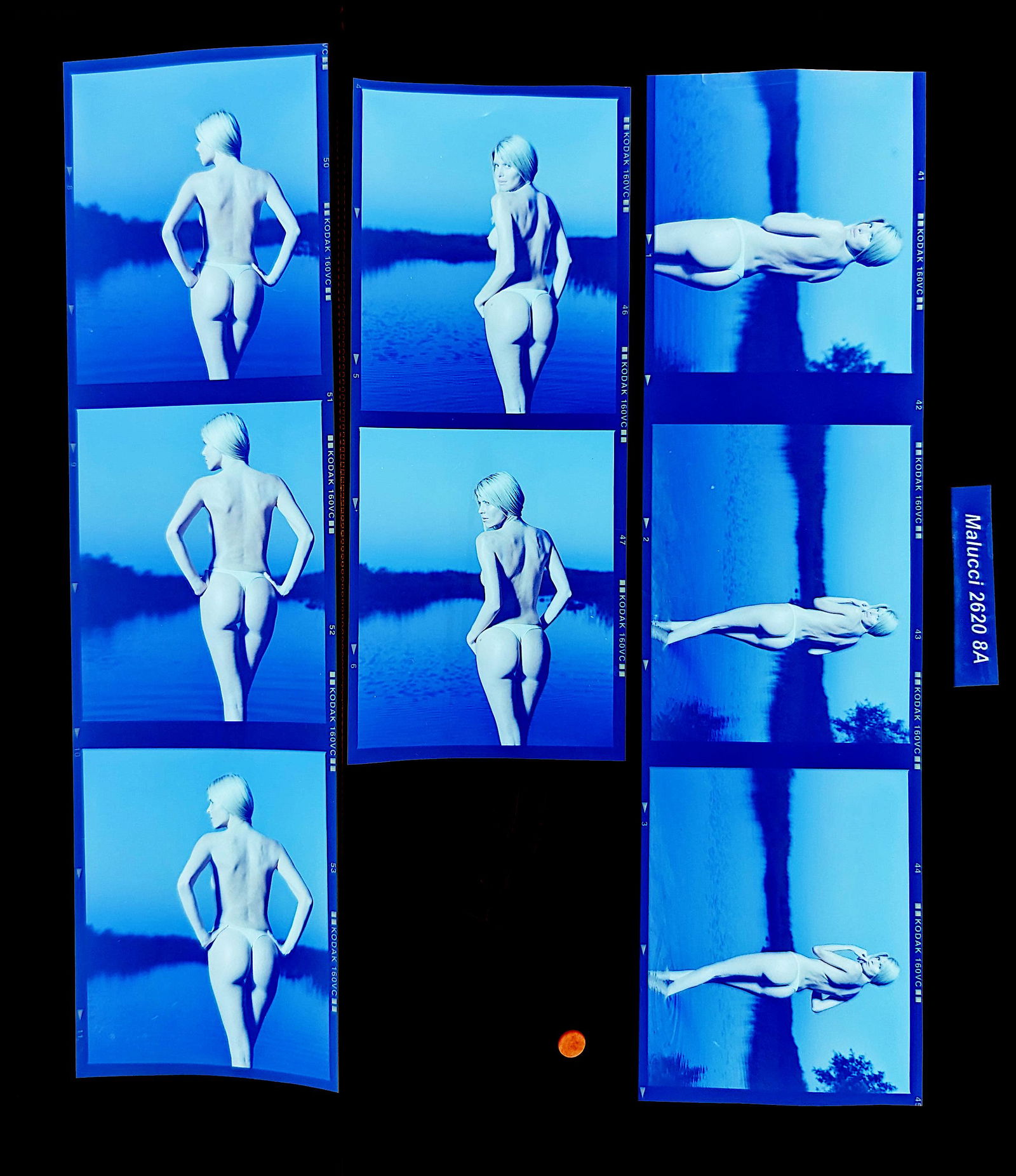 Set Pin Up Negatives Professional Photographer / Model: The films offered in this sale include photographies by Jim Malucci, Nino Munoz and Nouveau between others. The dimensions of each negative is Approx. 3" x 2.5".The provenance of this lot is from the