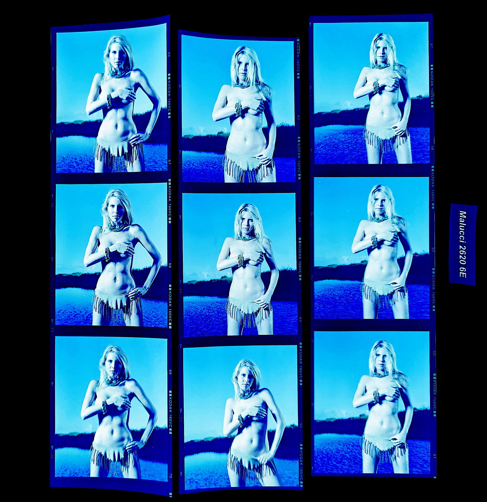 Set Pin Up Negatives Professional Photographer / Model: The films offered in this sale include photographies by Jim Malucci, Nino Munoz and Nouveau between others. The dimensions of each negative is Approx. 3" x 2.5".The provenance of this lot is from the