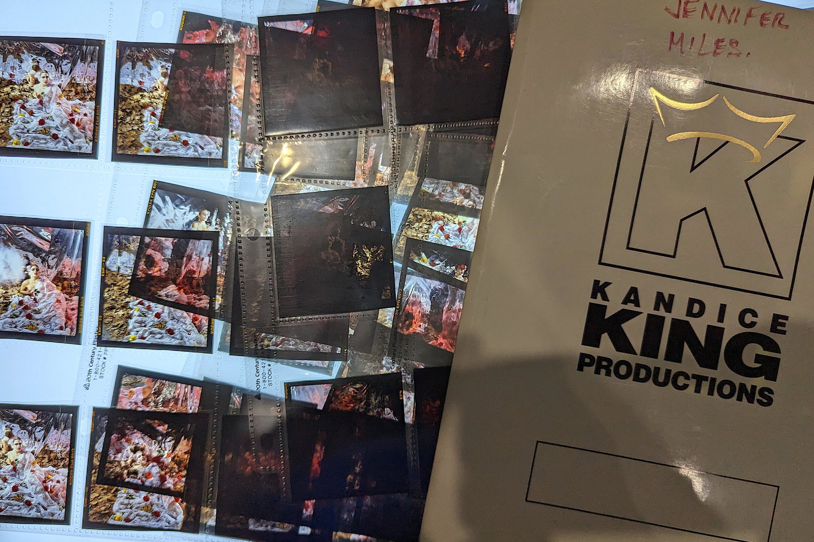 Group Positive Films of Jennifer Wiles by KING Productions: The films offered in this sale include photographies by Jim Malucci, Nino Munoz and Nouveau between others. The dimensions of each negative is Approx. 3" x 2.5".The provenance of this lot is from the 