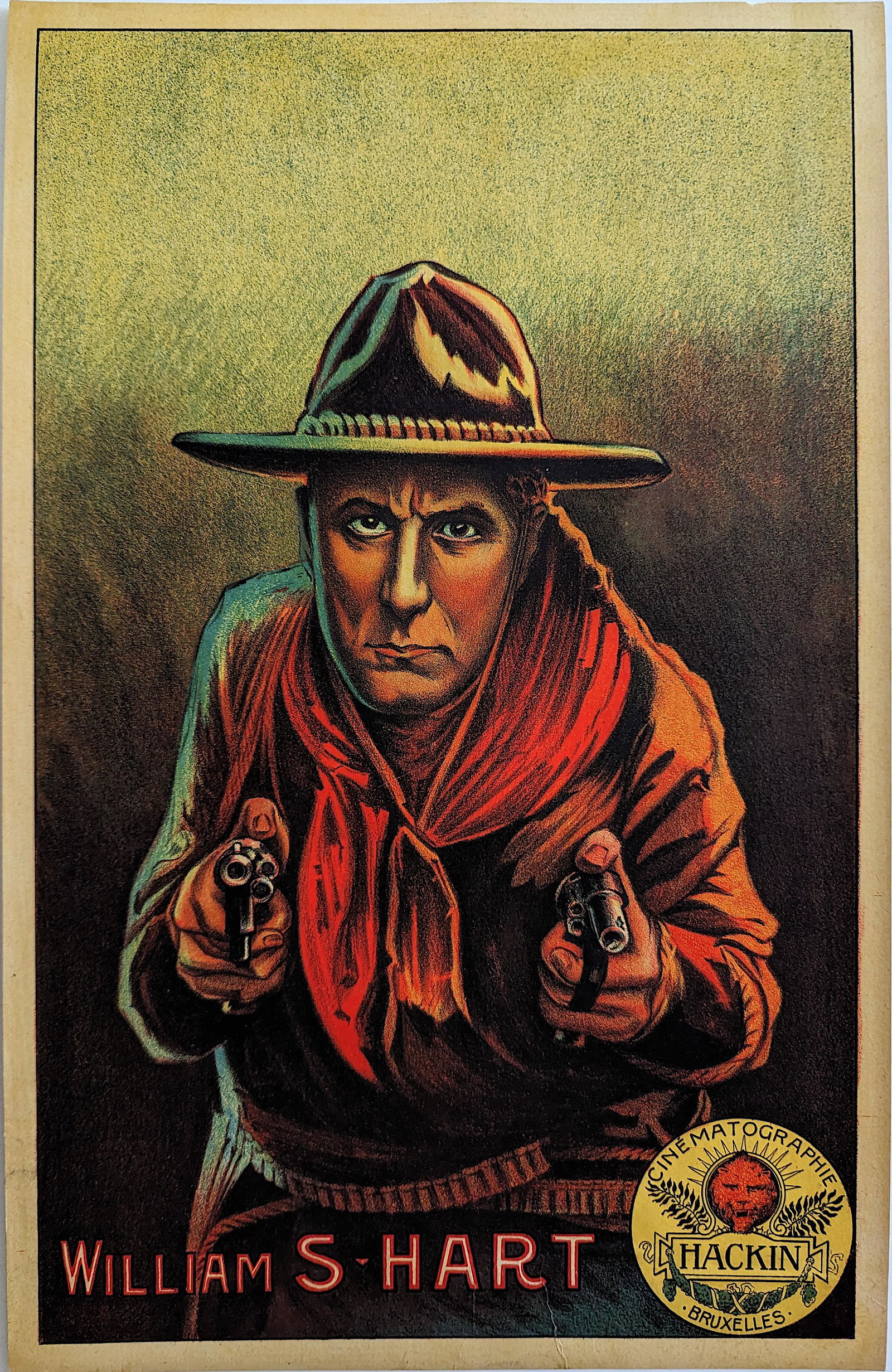 Rare Cabinet Cinema Poster Cinematographie HACKIN, 1920s (1 of 3)