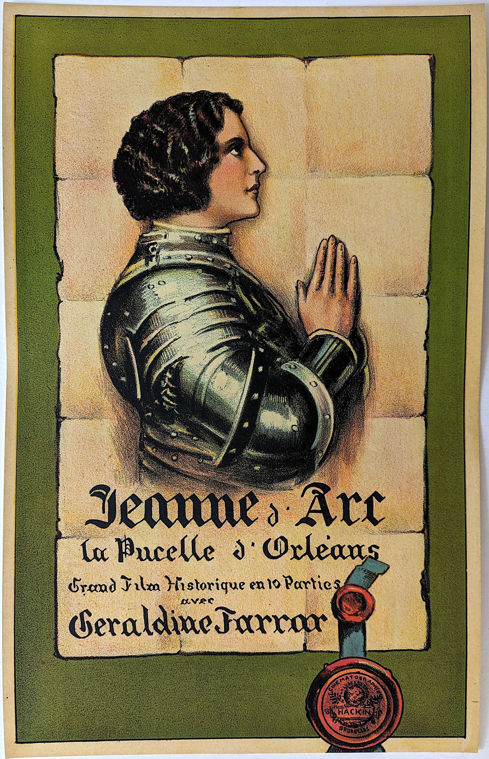 Rare Cabinet Cinema Poster Cinematographie HACKIN, 1920s (1 of 2)