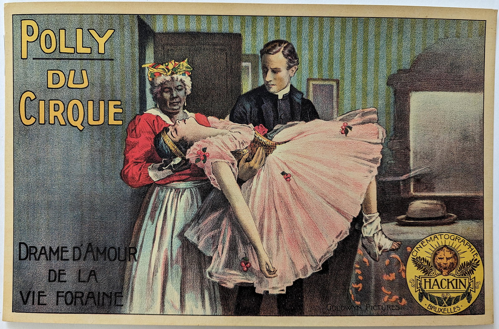 Rare Cabinet Cinema Poster Cinematographie HACKIN, 1920s (1 of 2)