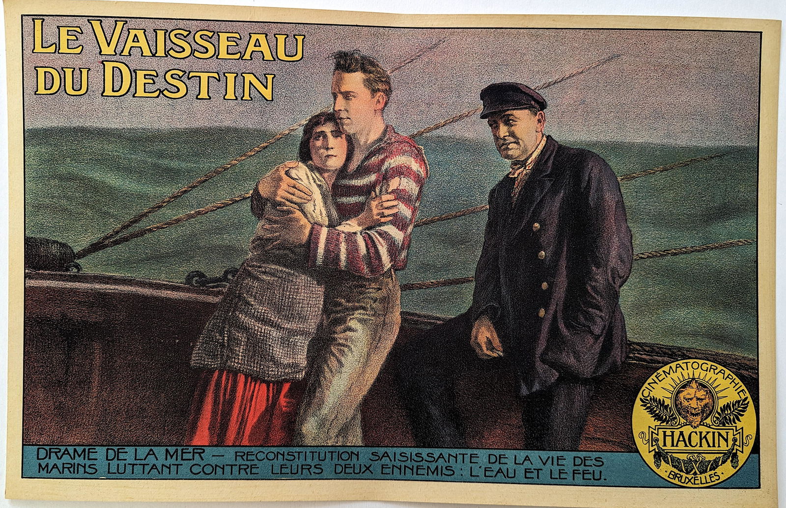 Rare Cabinet Cinema Poster Cinematographie HACKIN, 1920s (1 of 2)