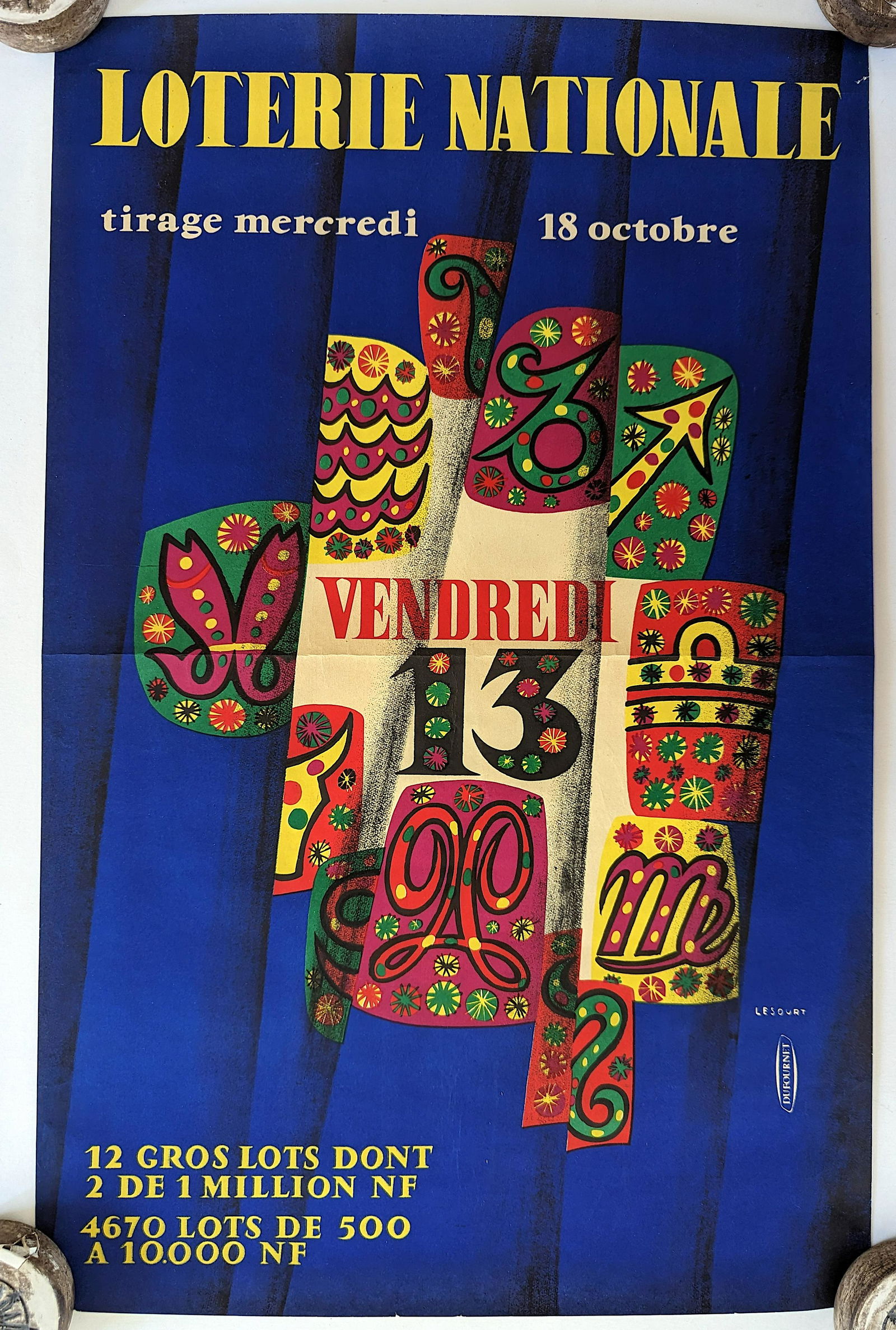 Vintage Original Frenh Poster LOTERIE NATIONALE 1960s (1 of 1)