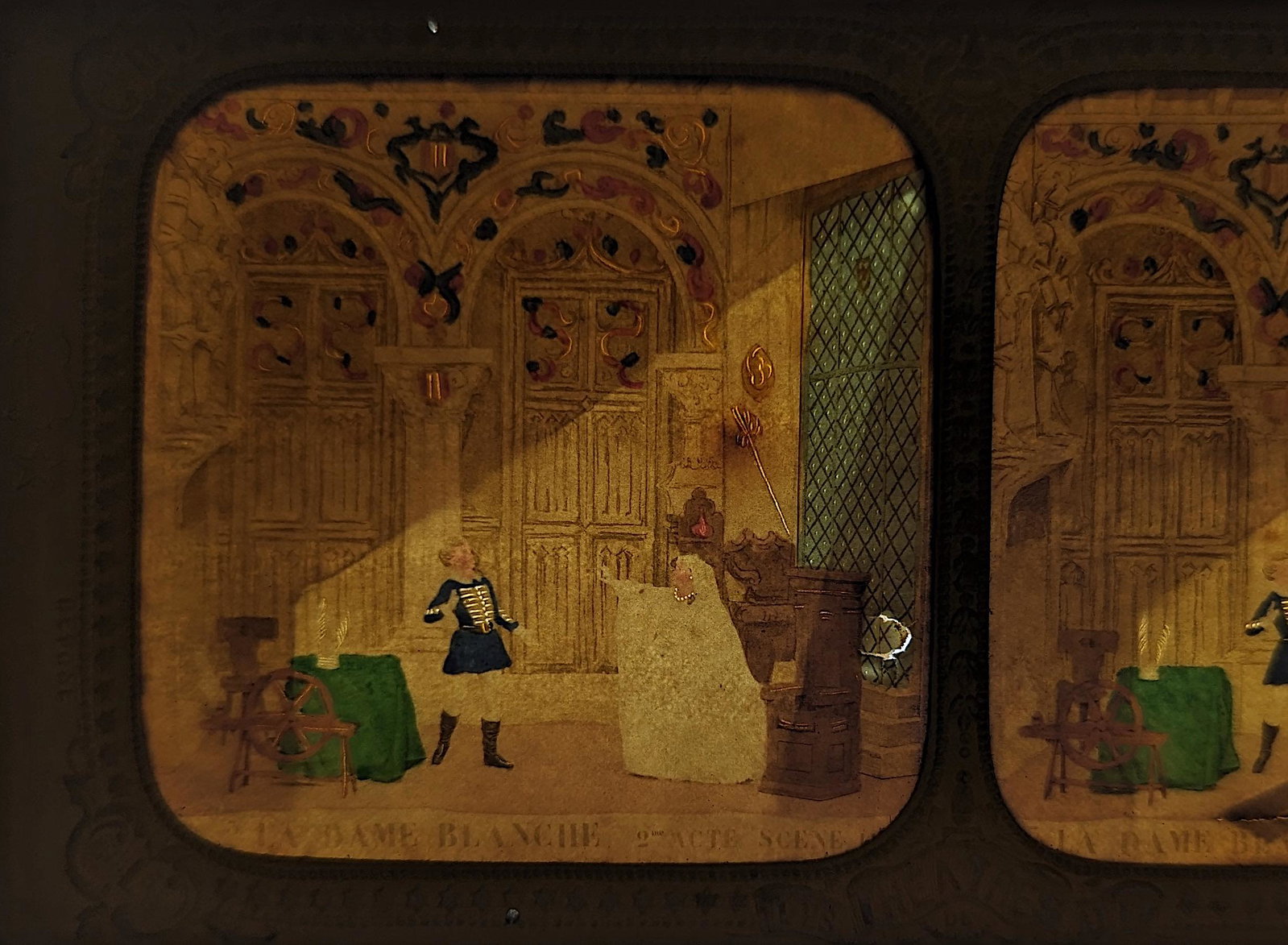 Antique French 19th C. Hold To Light Tissue Stereoview: FRENCH TISSUE PARIS THEATRE SCENE FROM 19th. C., EXTREMELY RARE STEREOVIEW IN THIS CONDITION!! This stereoviews is original from the epoch, 1860s . Provenance, from a collector in London, UK. These st
