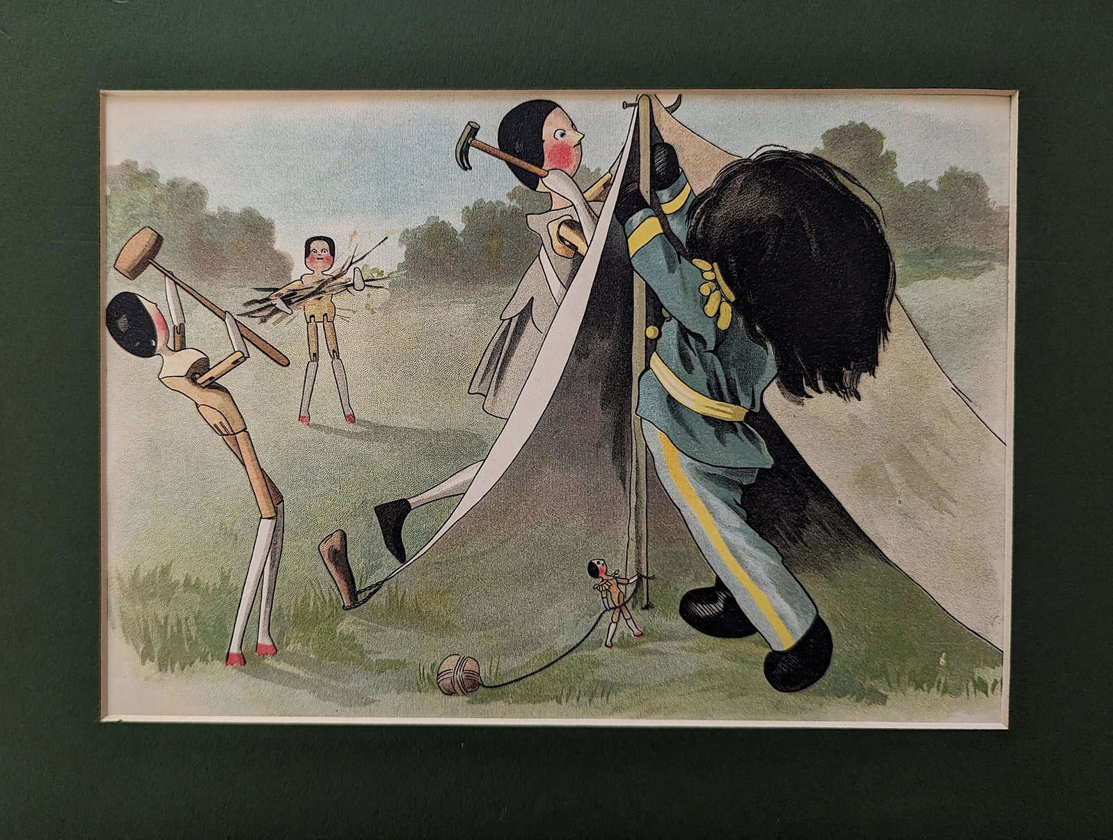 Original Lithograph GOLLIWOGG by Longmans, Green & Co., 1899: We have included quality images to show their condition. Paper dimensions Approx. 8.5" x 11". This lot is located in Boca Raton, Fl and its shipment will be made directly by Artelisted. Shipping insur