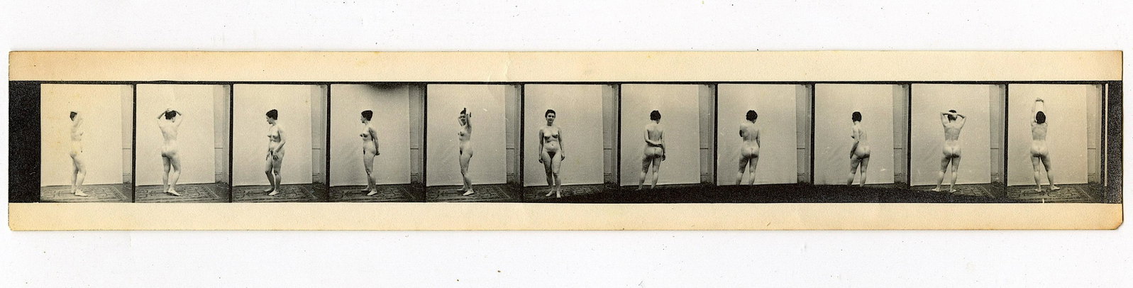 Antique Rare Chronophotograph Female Nude Pin Up: We have included quality images to show their condition. The dimensions are Approx. 1.5" x 8.5". This lot is located in Boca Raton, Fl and its shipment will be made directly by Artelisted. Shipping in
