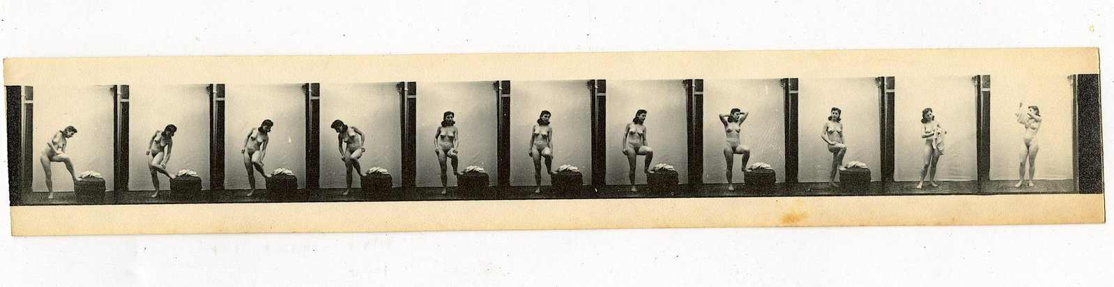 Antique Rare Chronophotograph Female Nude Pin Up: We have included quality images to show their condition. The dimensions are Approx. 1.5" x 8.5". This lot is located in Boca Raton, Fl and its shipment will be made directly by Artelisted. Shipping in