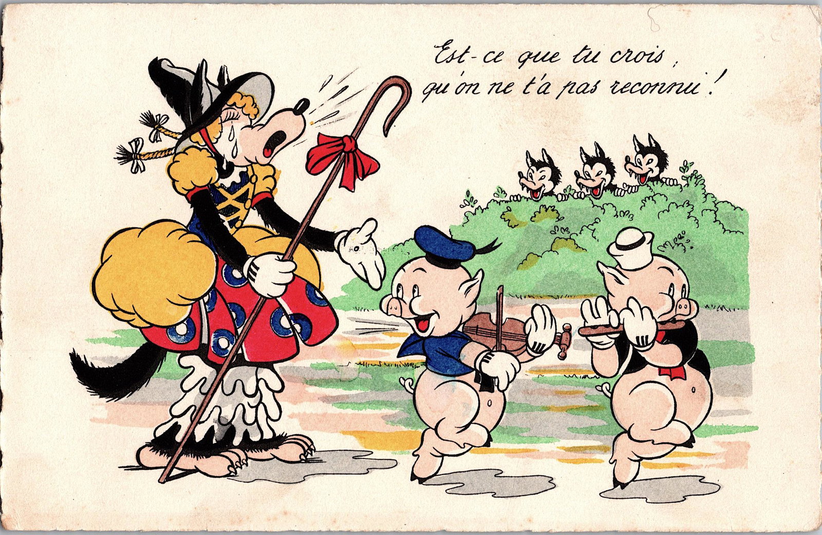 Antique Vintage Rare Postcard Mickey Walt Disney (1 of 2)