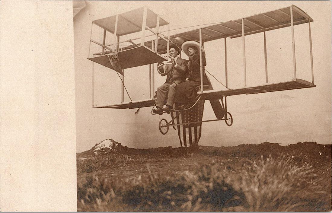 Antique Rare Photo Postcard Aviation Biplane (1 of 2)