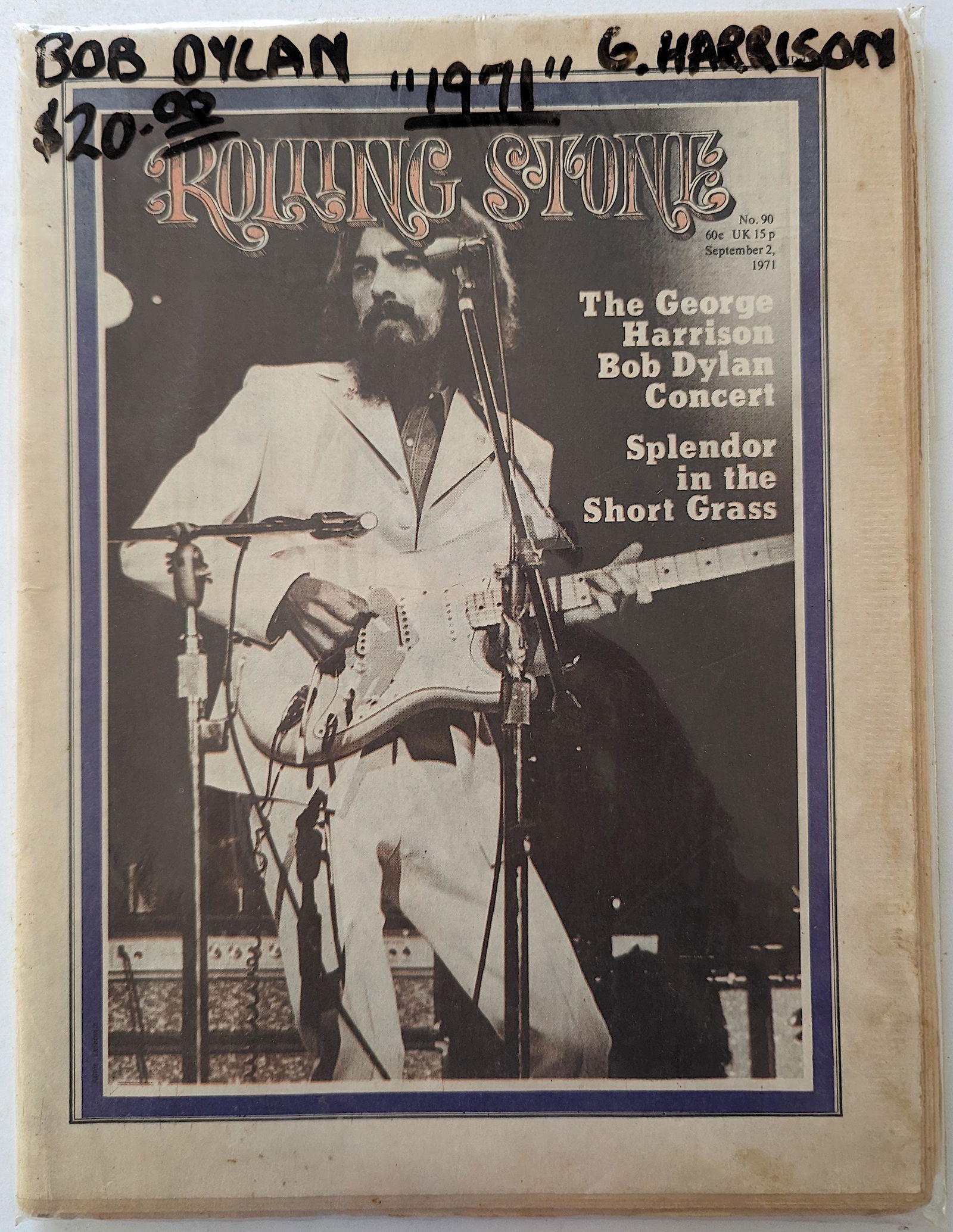 Vintage ROLLING STONE Magazine 1971 B. DYLAN & G. HARRISON (1 of 2)