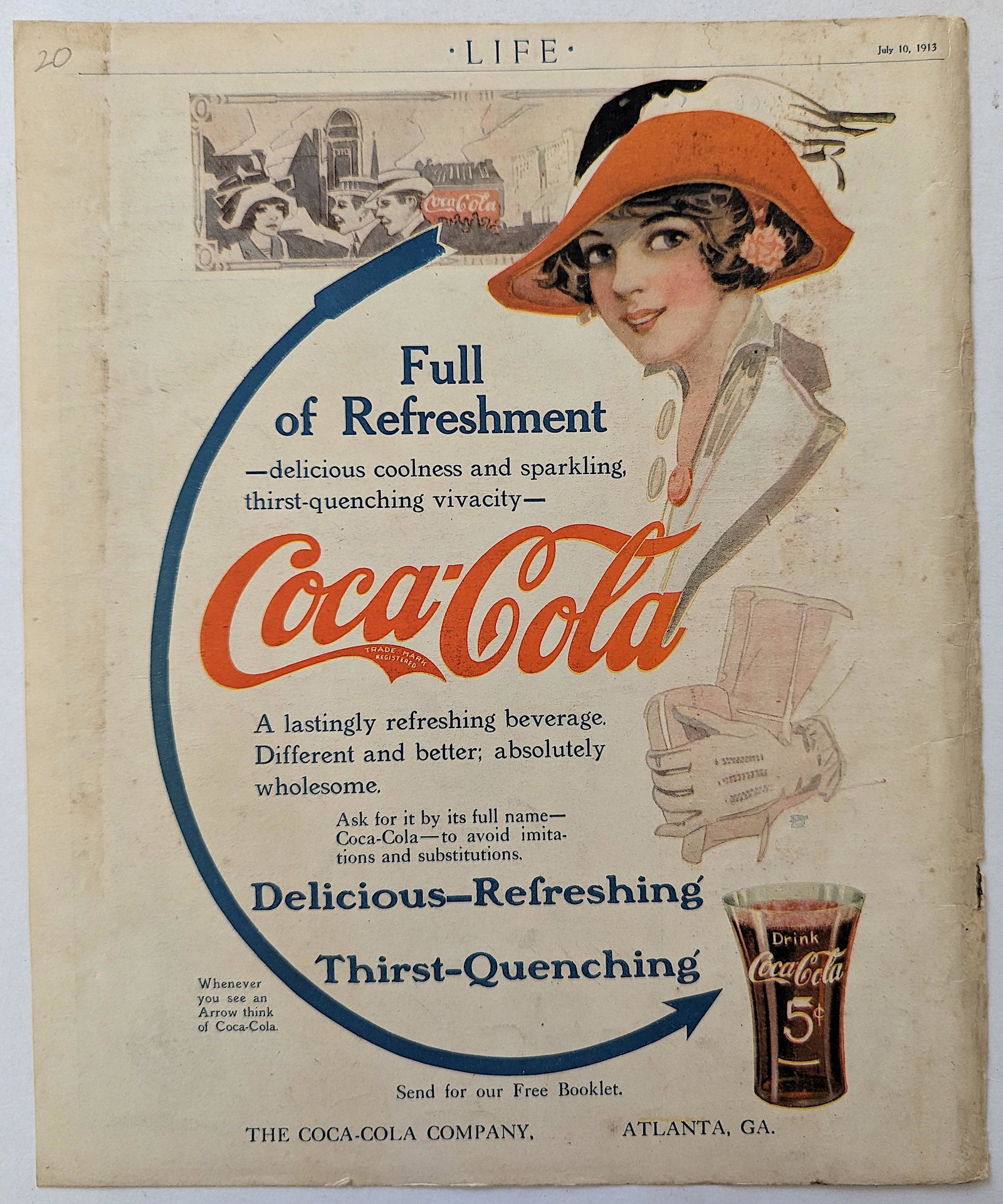 Antique Advertising LIFE Magazine Coca Cola, 1913: We have included quality images to show their condition. This lot is located in Boca Raton, Fl and its shipment will be made directly by Artelisted. Shipping insurance is the responsibility of the buy