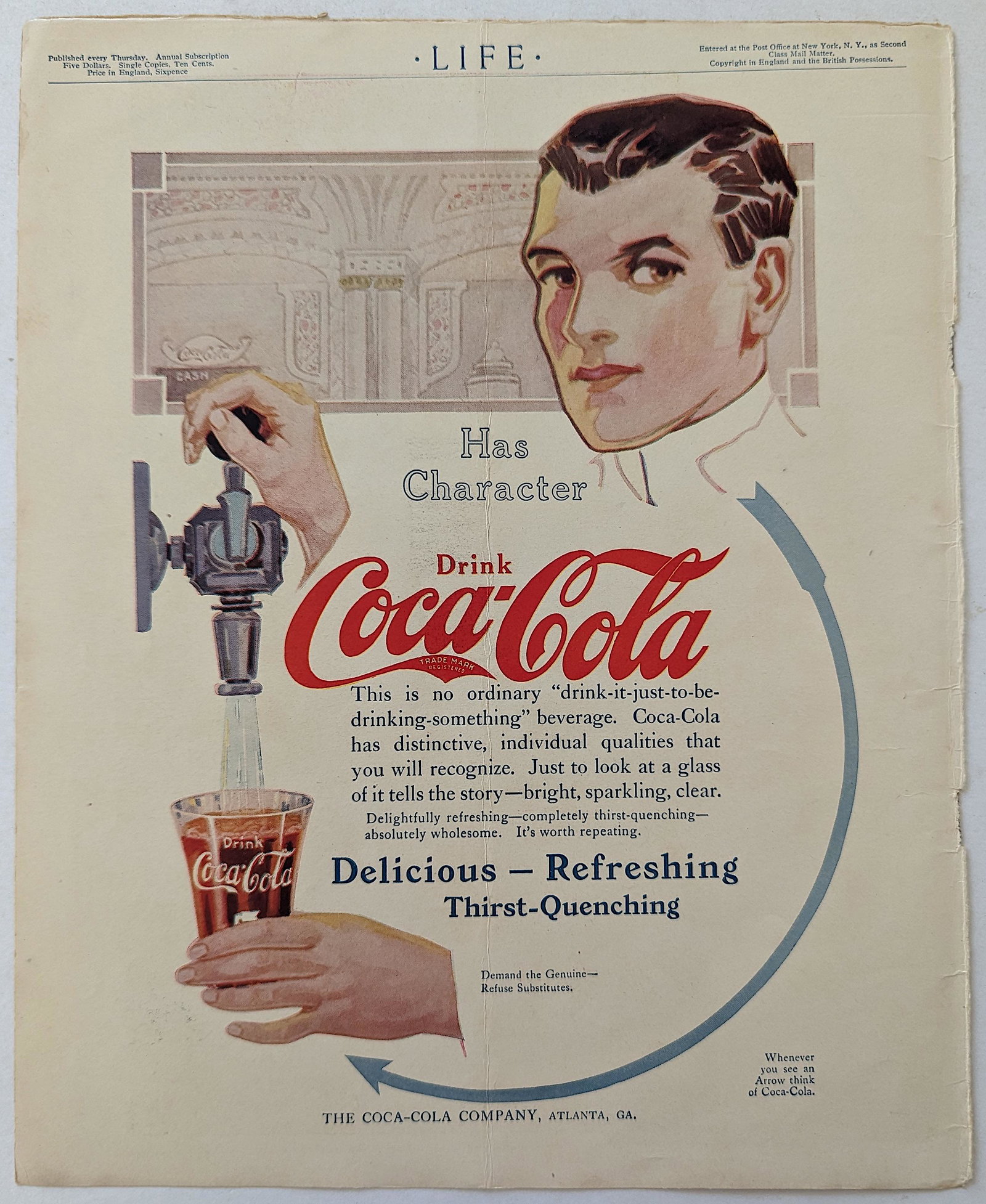 Antique Advertising LIFE Magazine Coca Cola, 1913: We have included quality images to show their condition. This lot is located in Boca Raton, Fl and its shipment will be made directly by Artelisted. Shipping insurance is the responsibility of the buy