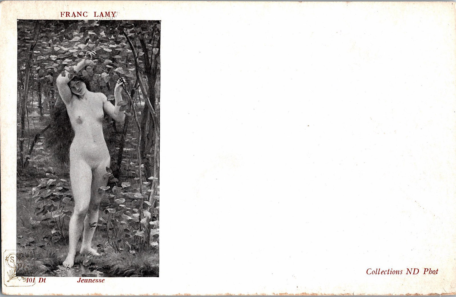 Antique Vintage Rare Postcard Artistic Nude Female: The dimensions of an antique/vintage postcard are Approx. 5.5"x 3.5" (small variances can occur). ABOUT SHIPPING: This lot is located in Boca Raton, Fl and its shipment will be made directly by Arteli