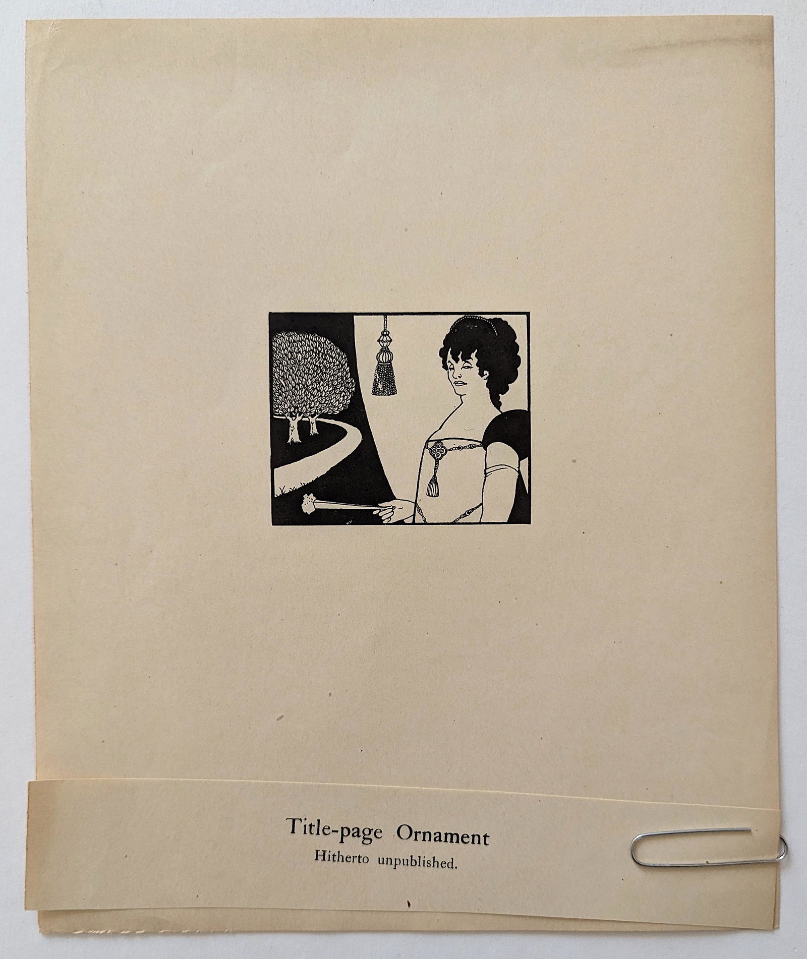 AUBREY BEARDSLEY Antique Lithograph- Ornament (1 of 1)