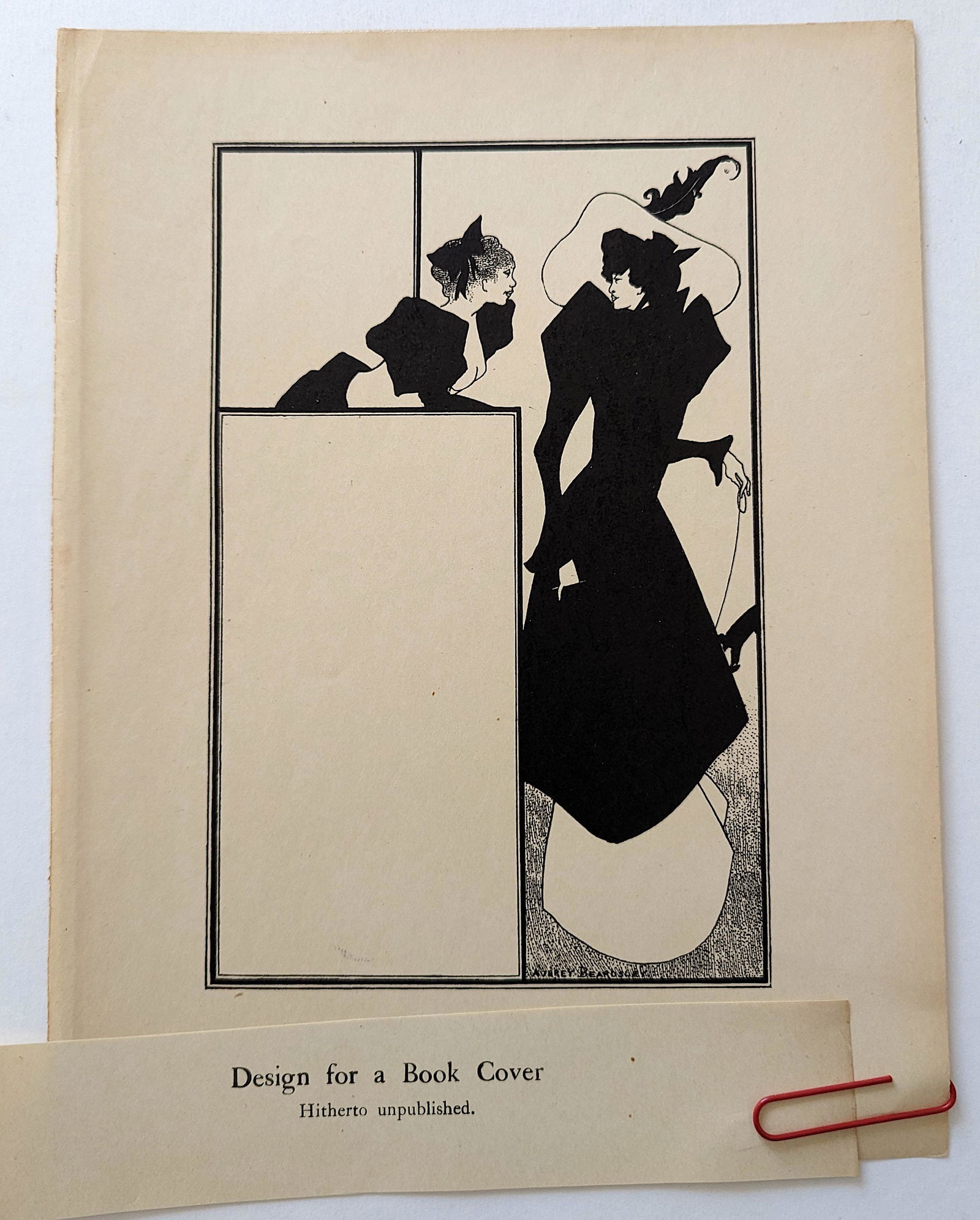 AUBREY BEARDSLEY Antique Lithograph - Design Book Cover (1 of 1)